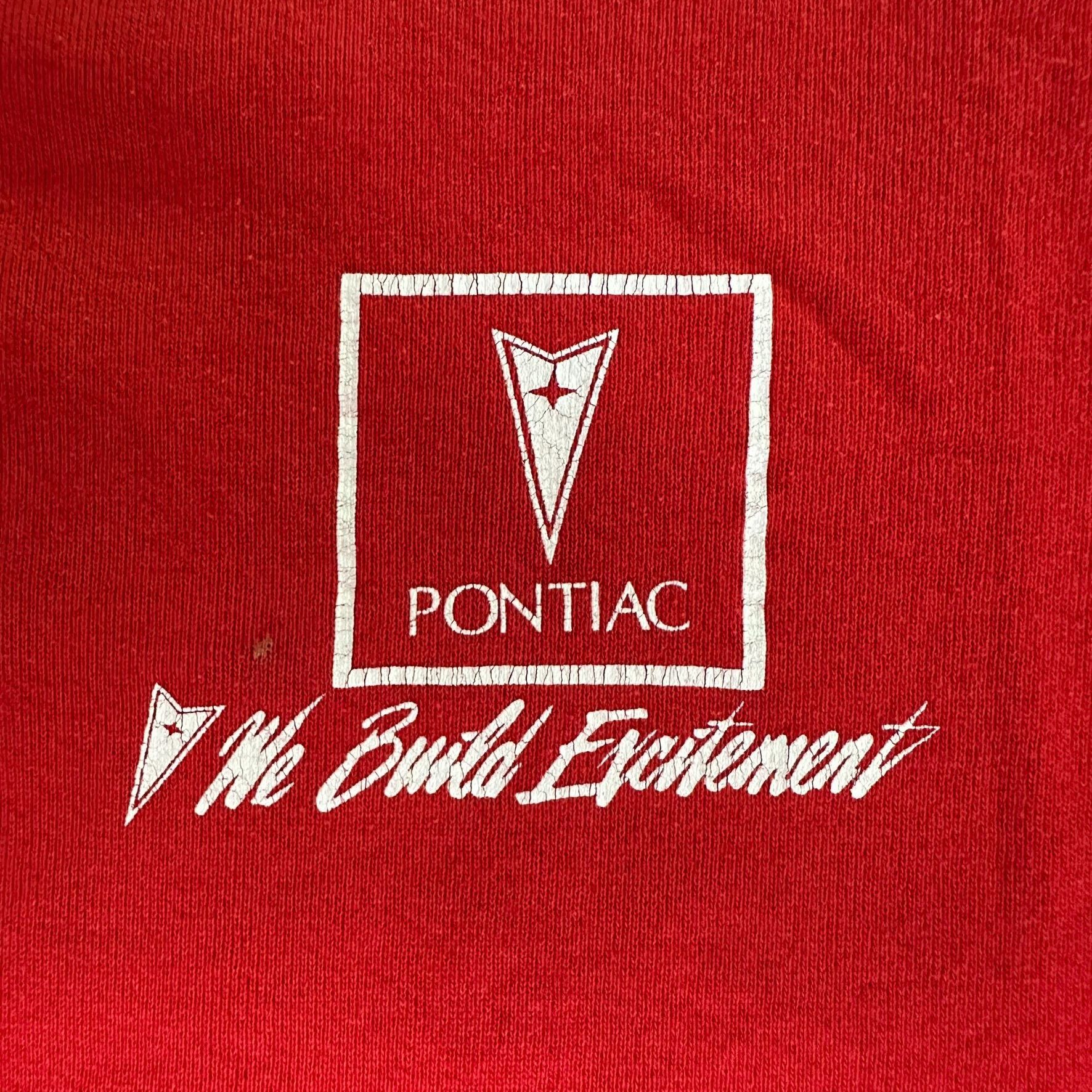 Jerzees Vintage 80s Pontiac Crewneck Sweatshirt Red Auto Racing Logo Size US L / EU 52-54 / 3 - 3 Thumbnail