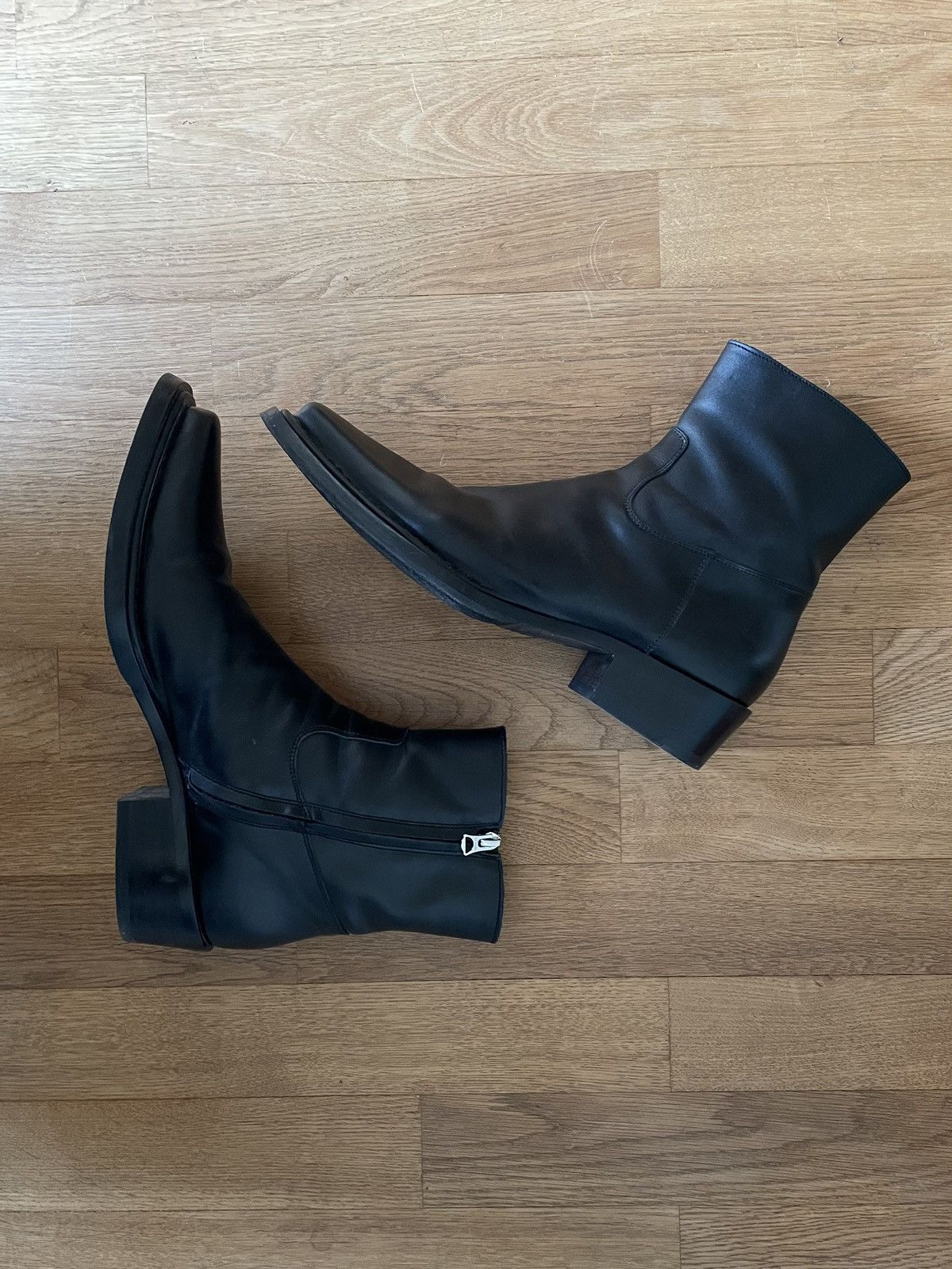 Acne Studios Black Glossed Leather Boots
