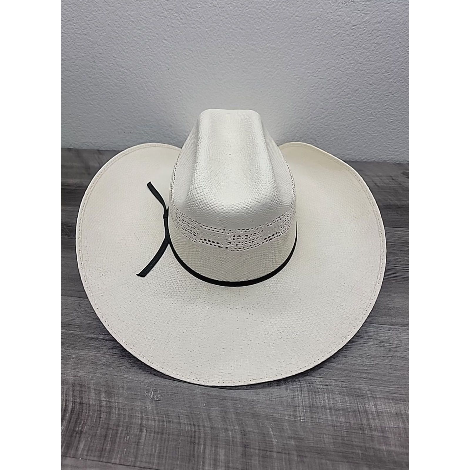 Vintage Texas Hat Co. Bangora Cowboy Hat Shantung Straw Beige 6 7/8 Mens Western Fitted Vintage No Size ONE SIZE - 4 Thumbnail