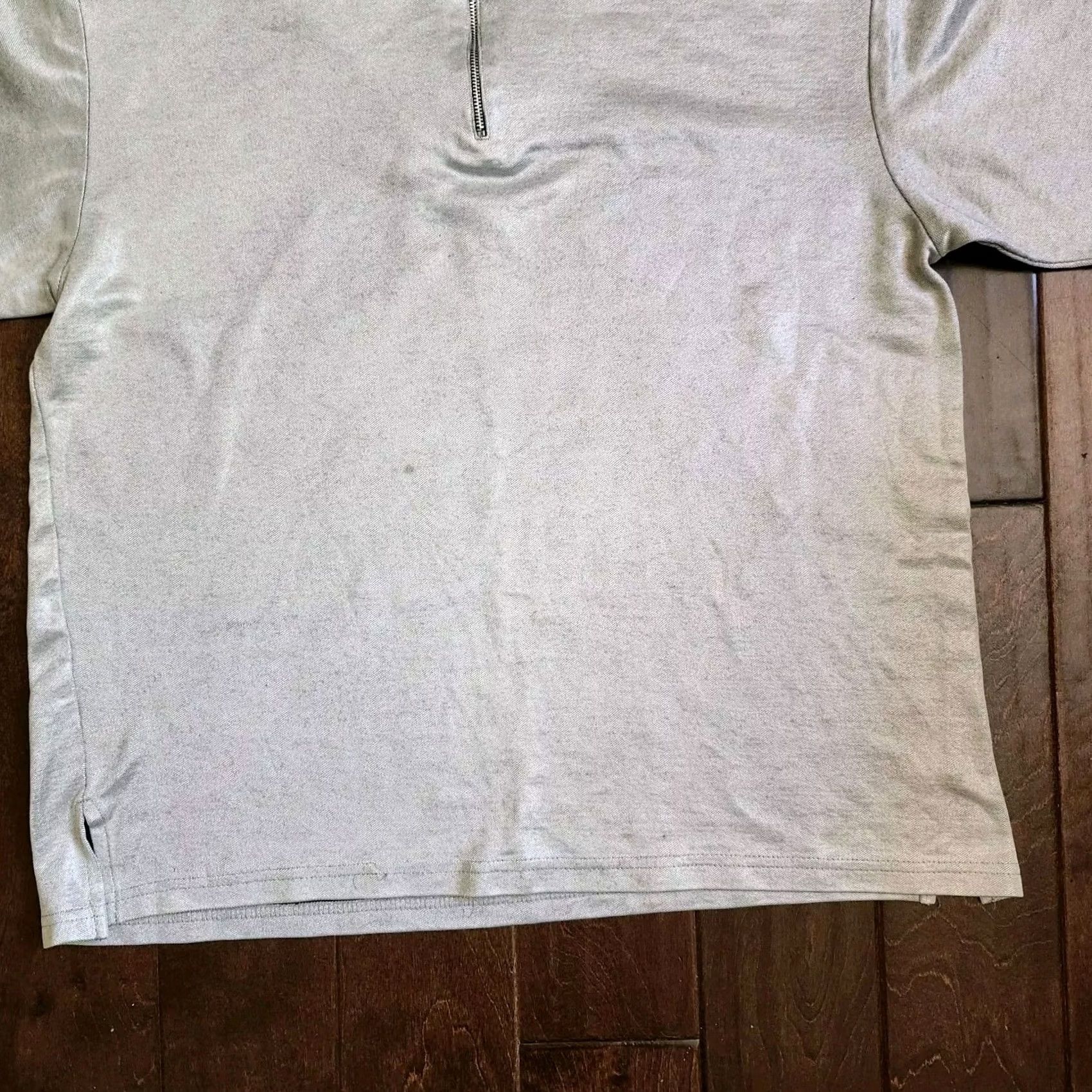 Vintage Direction Men's Polo Shirt - Size L - Silver - Short Sleeve - Button Collar - Cotton Polyester - Golf Walking - Classic Sports - Regular Mens Size US L / EU 52-54 / 3 - 2 Thumbnail