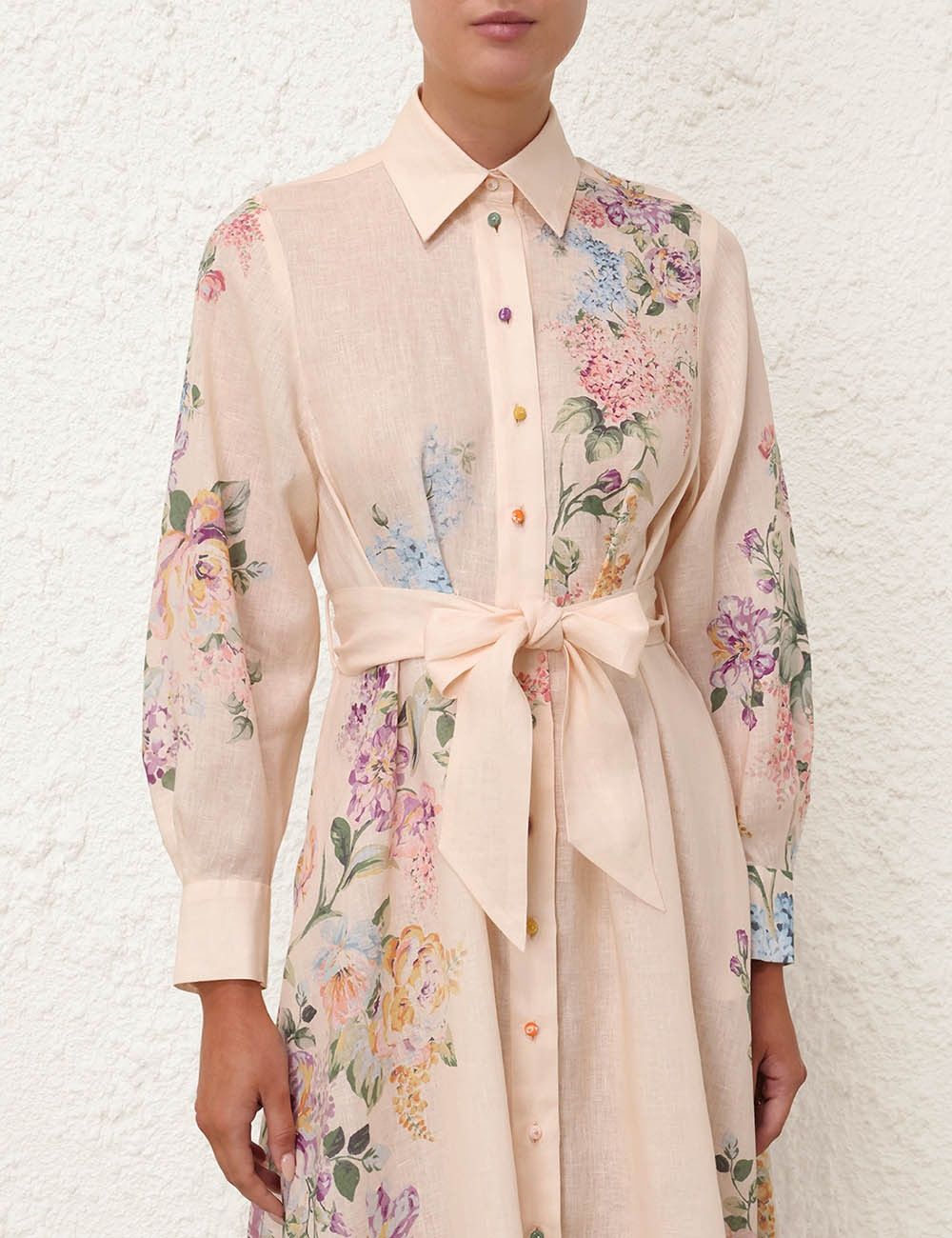 Zimmermann o1s22i1n1024 Halliday Midi Chemisier Dress in Multicolor Size S / US 4 / IT 40 - 5 Thumbnail