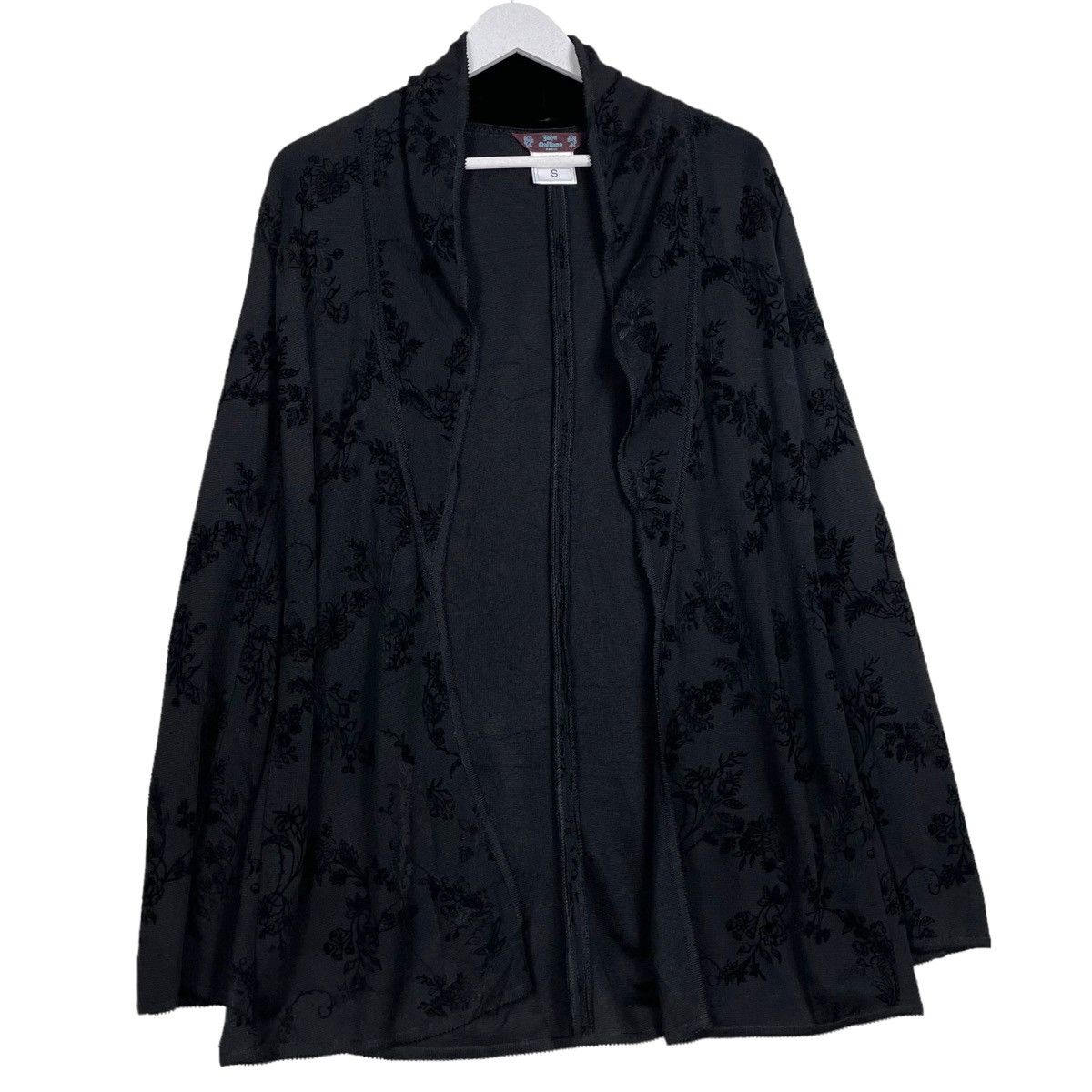 John Galliano 💥JOHN GALLIANO BLACK FLORAL LINEN CARDIGAN Size US L / EU 52-54 / 3 - 3 Thumbnail