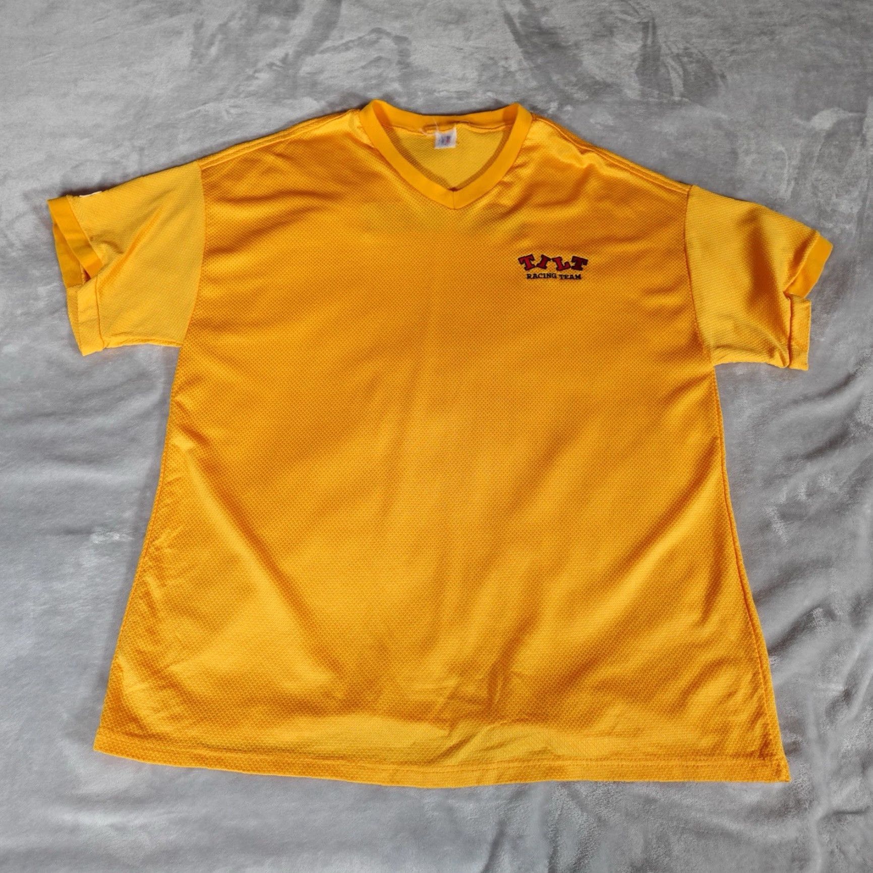 Russell Athletic VINTAGE Russell Athletic Tilt Racing Team Jersey Shirt Mens 2XL Slim Fit Gold 90s Racing Mens Size US XXL / EU 58 / 5 - 6 Thumbnail