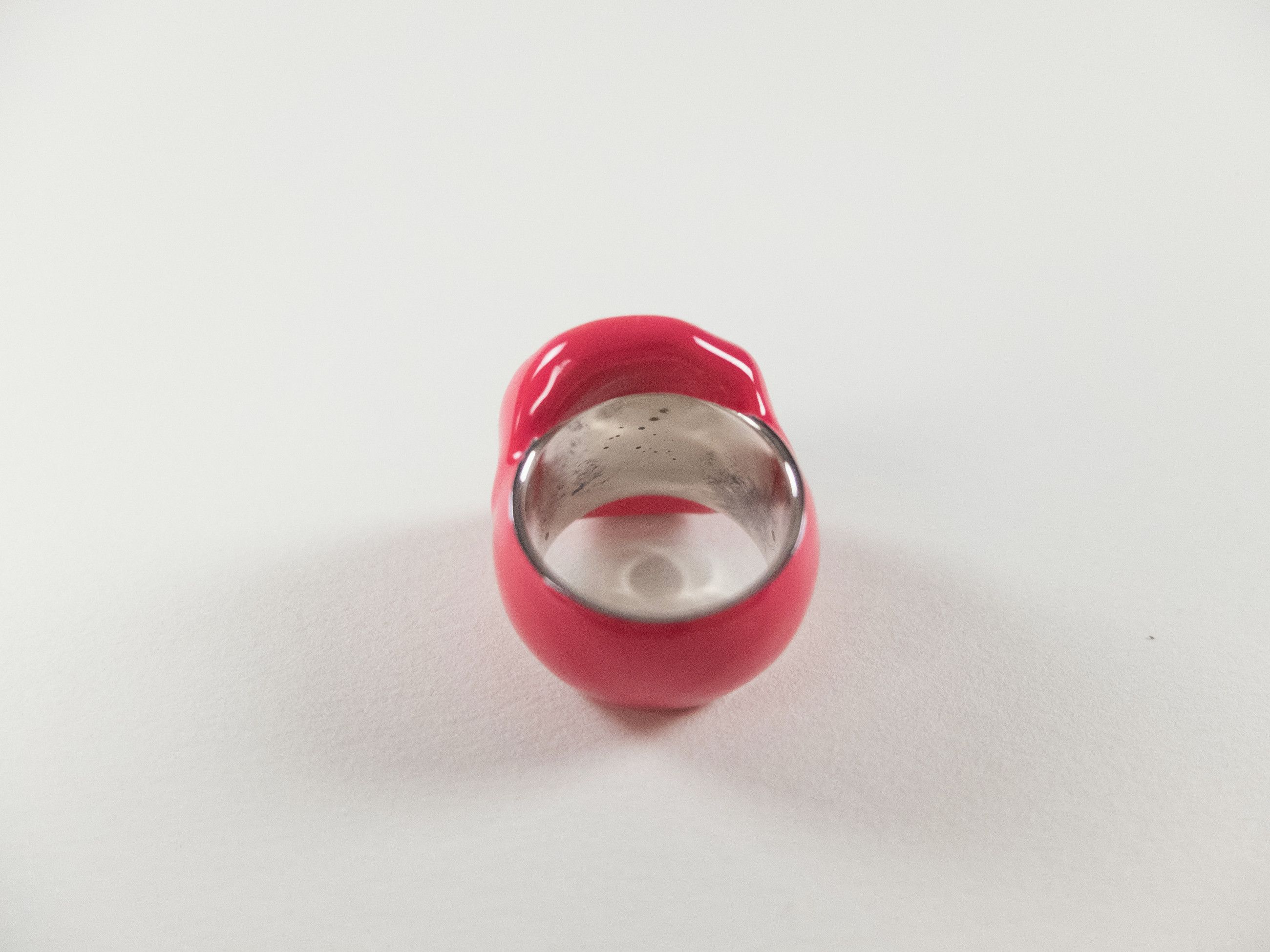 BOTTEGA VENETA Seal pink & Sterling silver stamp ring 7 15 q