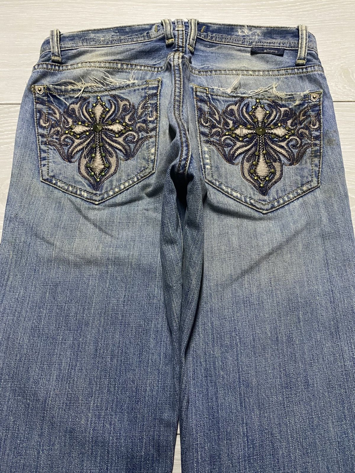 Tornado Mart Vintage Japanese Brand JC Studded Embroidered Cross Flare Size US 30 / EU 46 - 1 Thumbnail
