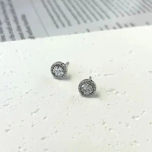 Other 925 Silver Plated CZ Cubic Zirconia Stud Earrings for Men Size ONE SIZE - 4 Thumbnail