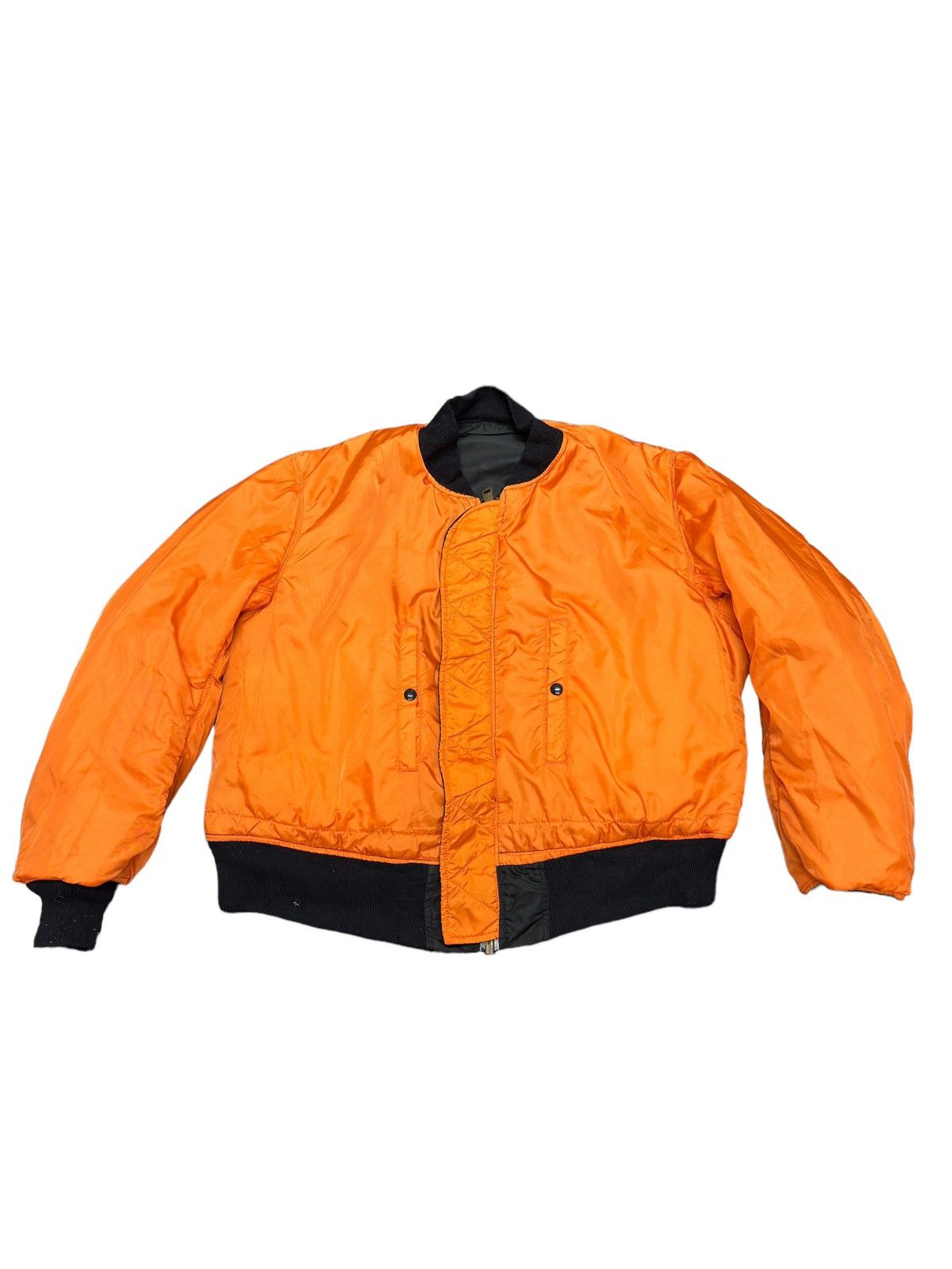 Alpha Industries Vintage Alpha MA-1 Plain Black Bomber Jacket Size US XL / EU 56 / 4 - 6 Thumbnail
