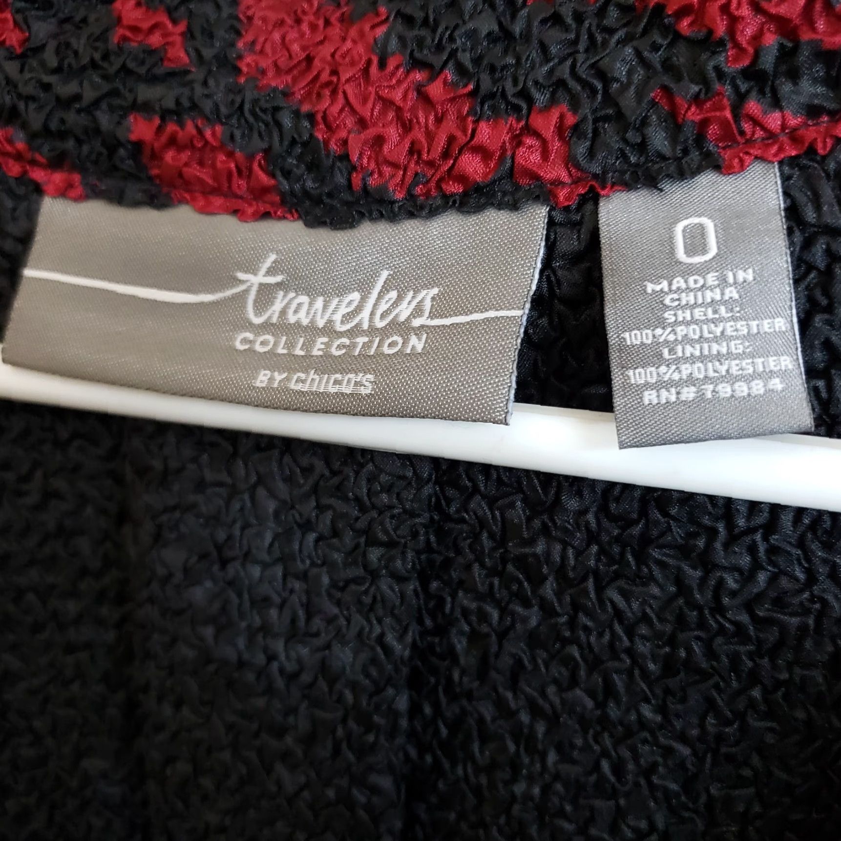 Vintage VINTAGE Chico's Travelers Womens Button Front Jacket Sz Small Black Red Textured Size S / US 4 / IT 40 - 5 Thumbnail