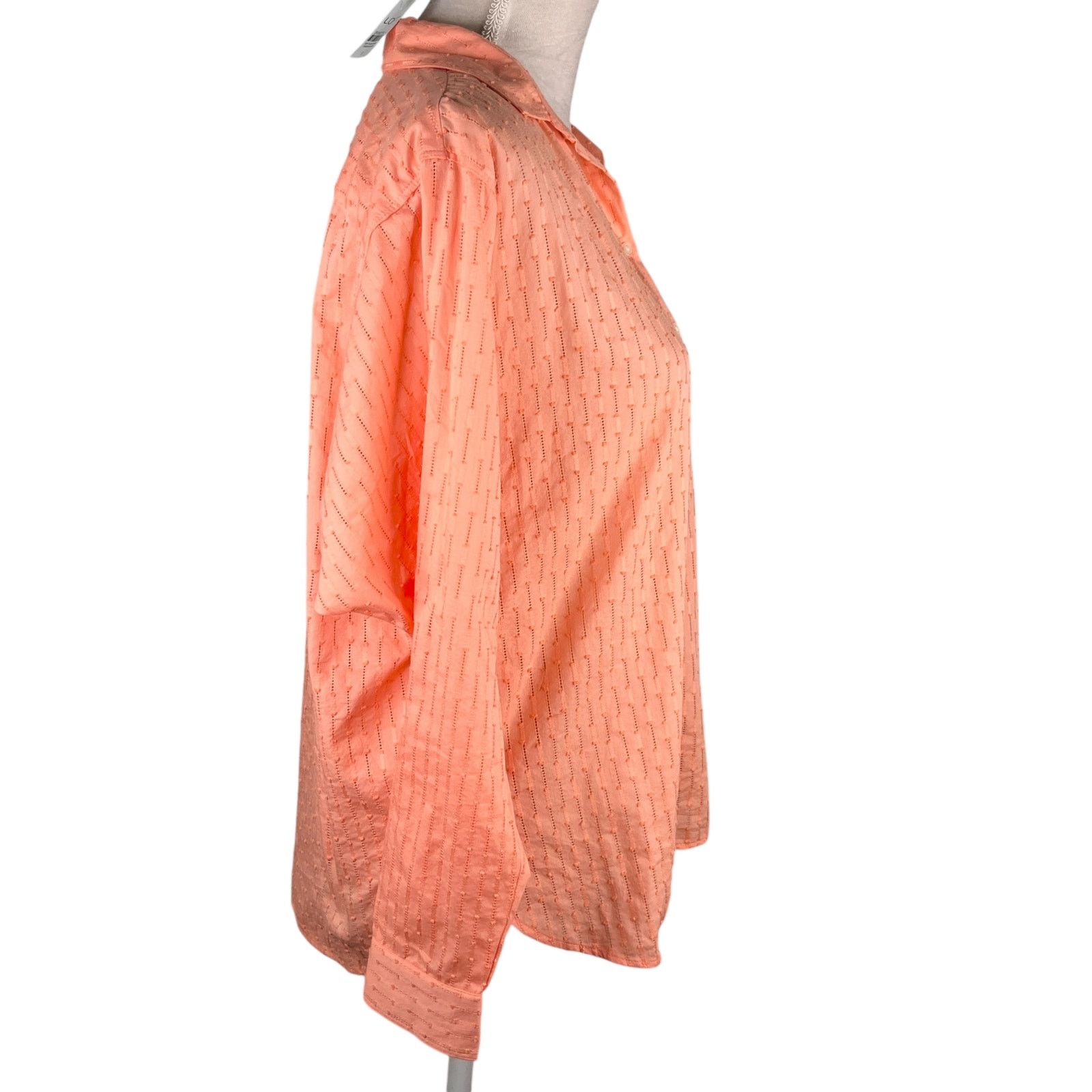 Loft LOFT Button Down Shirt Peach Textured Small New Size S / US 4 / IT 40 - 9 Thumbnail