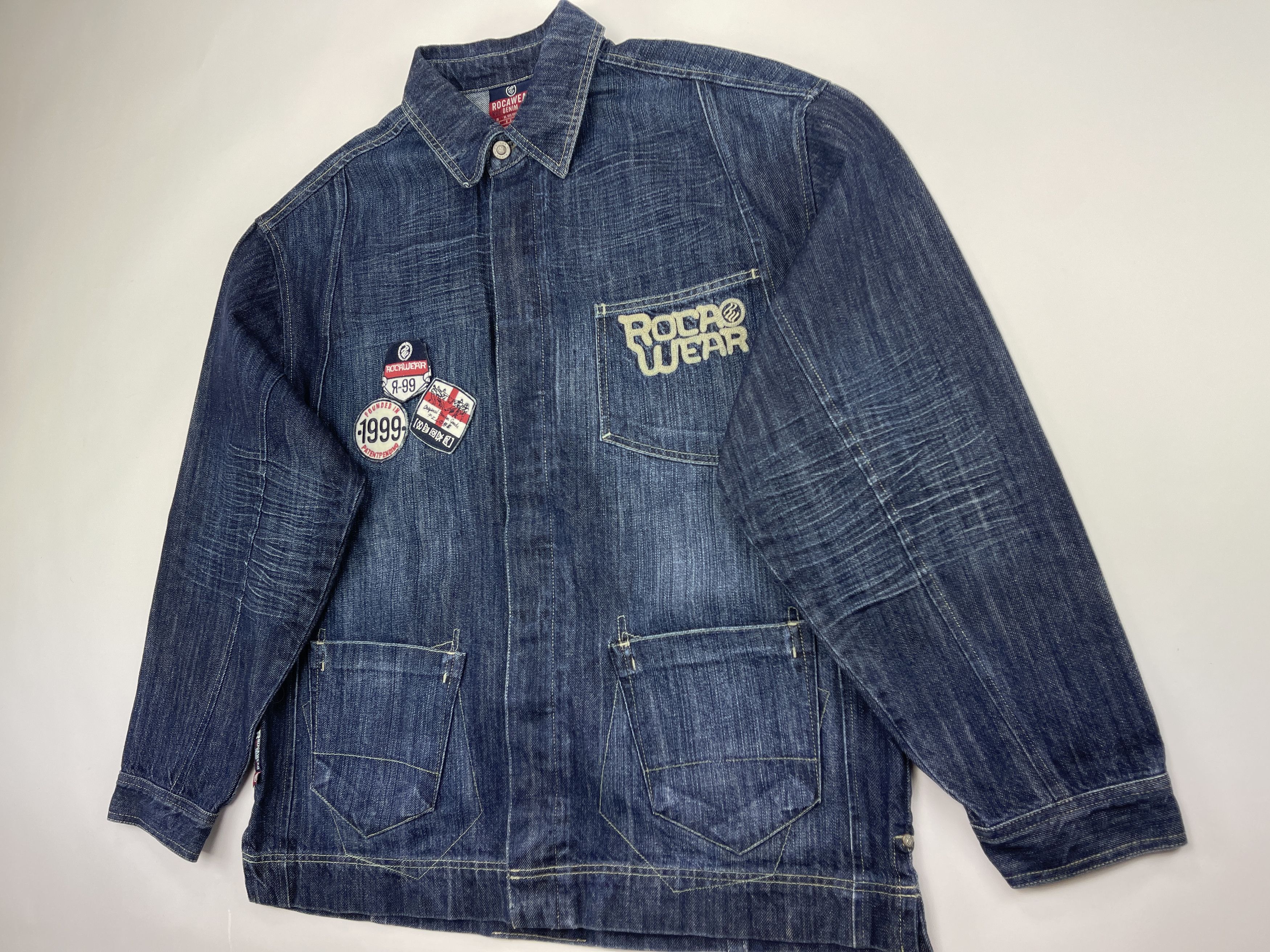 Rocawear Rocawear jacket, blue, vintage Roca Wear denim jacket, 90s L Size US L / EU 52-54 / 3 - 6 Thumbnail