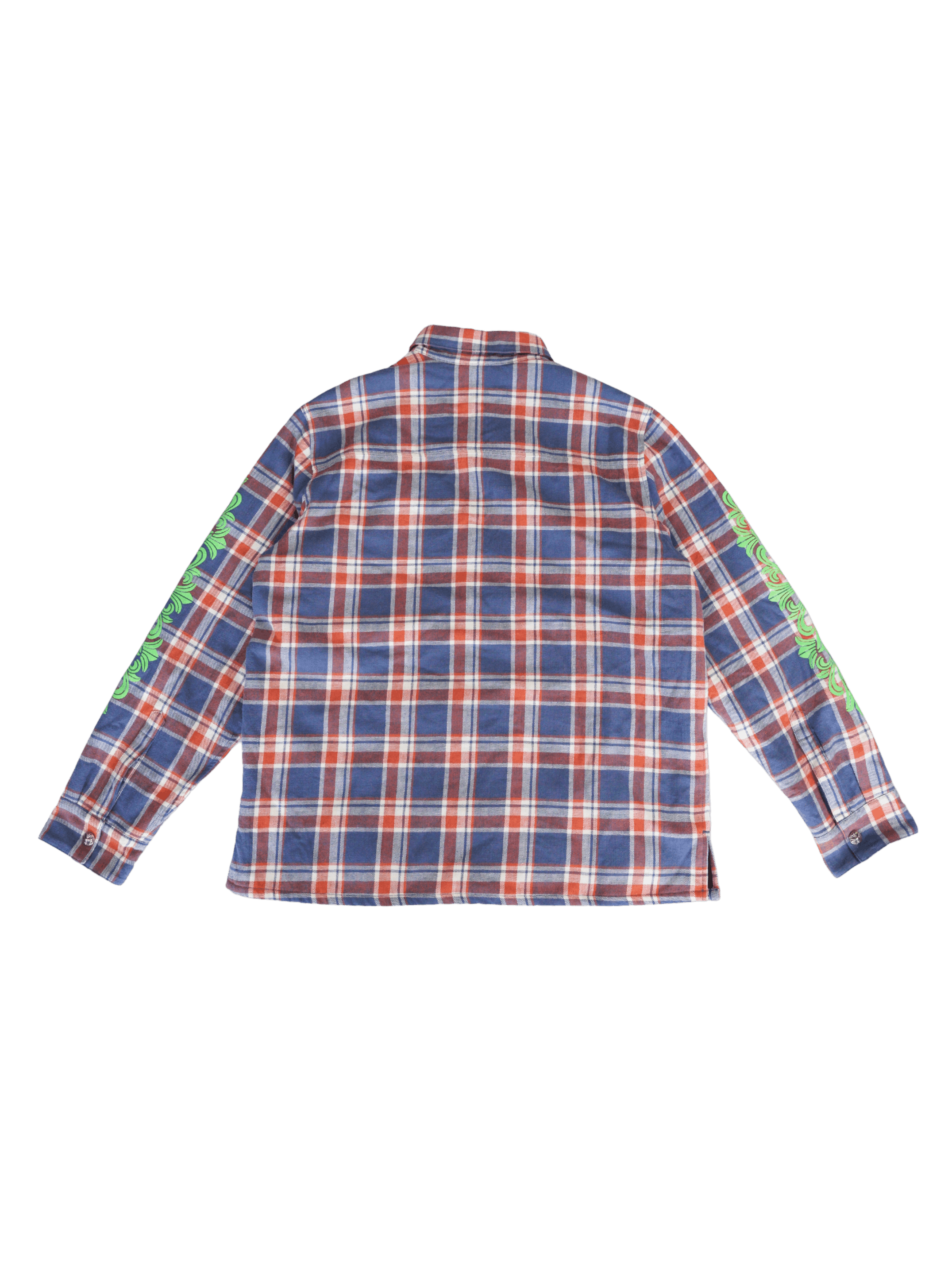 Chrome Hearts Chrome Hearts Blue & Red Plaid Cropped Cargo Flannel Shirt Size US XL / EU 56 / 4 - 2 Thumbnail
