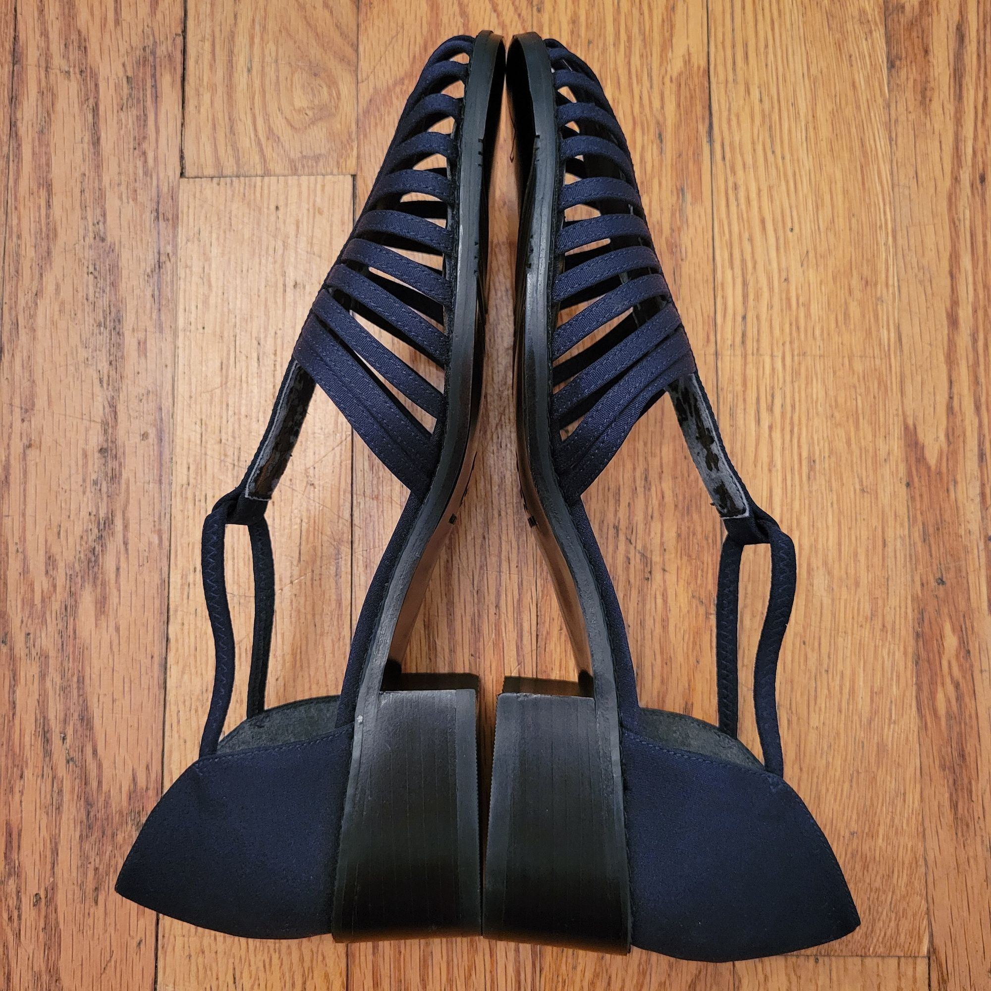 Stuart Weitzman Stuart Weitzman Navy Blue Leather Caged Sandals Heels 6B Pro Size US 6 / IT 36 - 6 Thumbnail