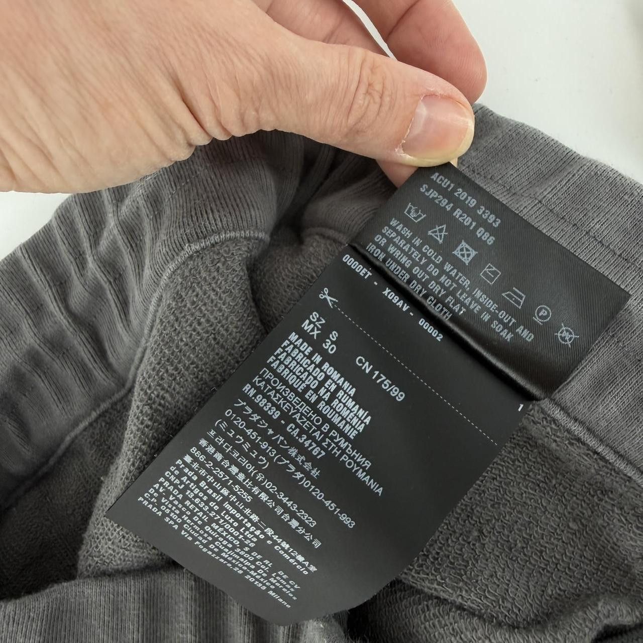 Prada Prada Charcoal Grey Cotton Sweatpants Nylon Back Joggers Size US 30 / EU 46 - 6 Thumbnail