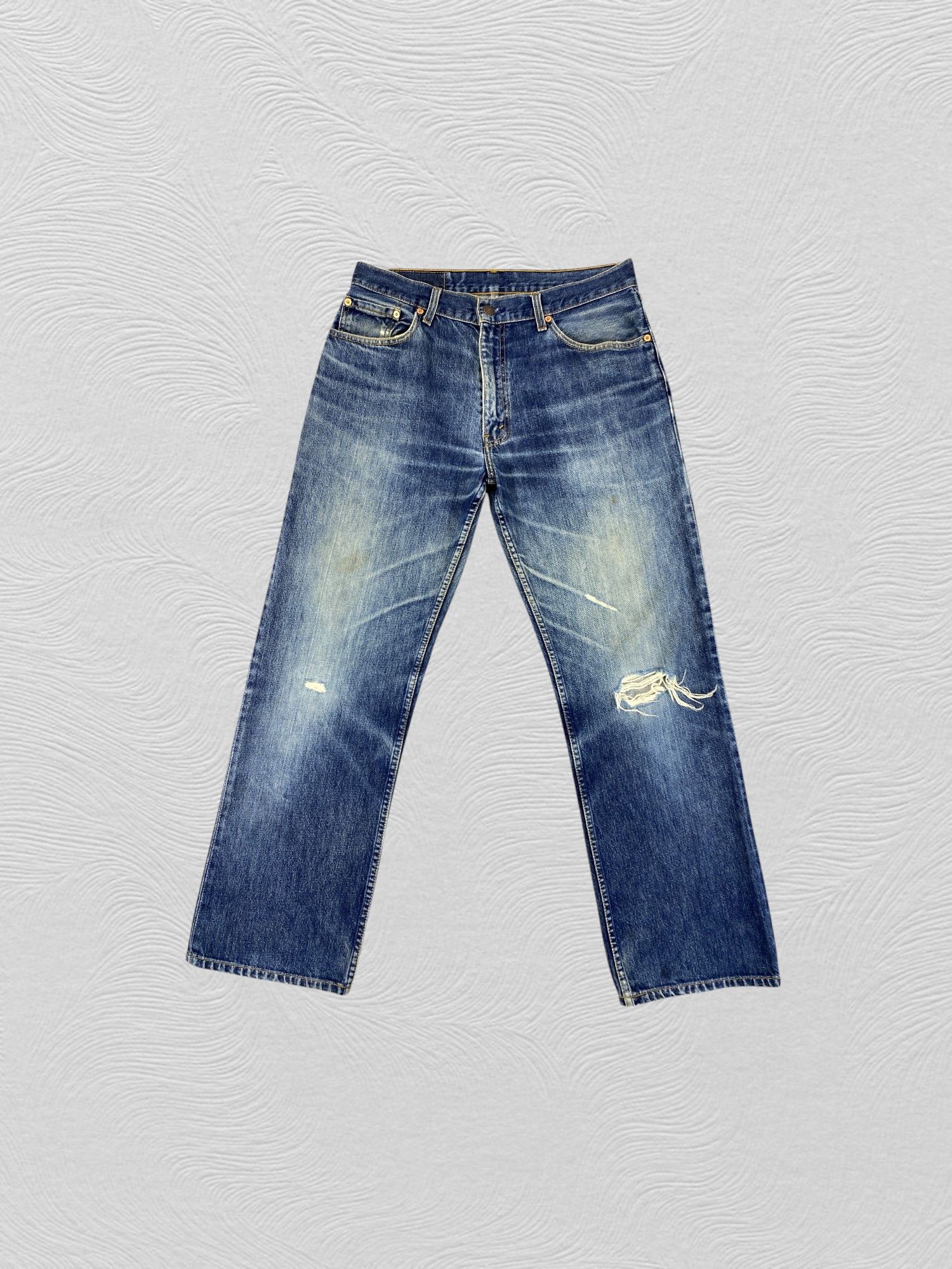 Levi's Dark Blue Distressed Vintage Levi's 506 Denim -JN683 Size US 33 - 1 Thumbnail