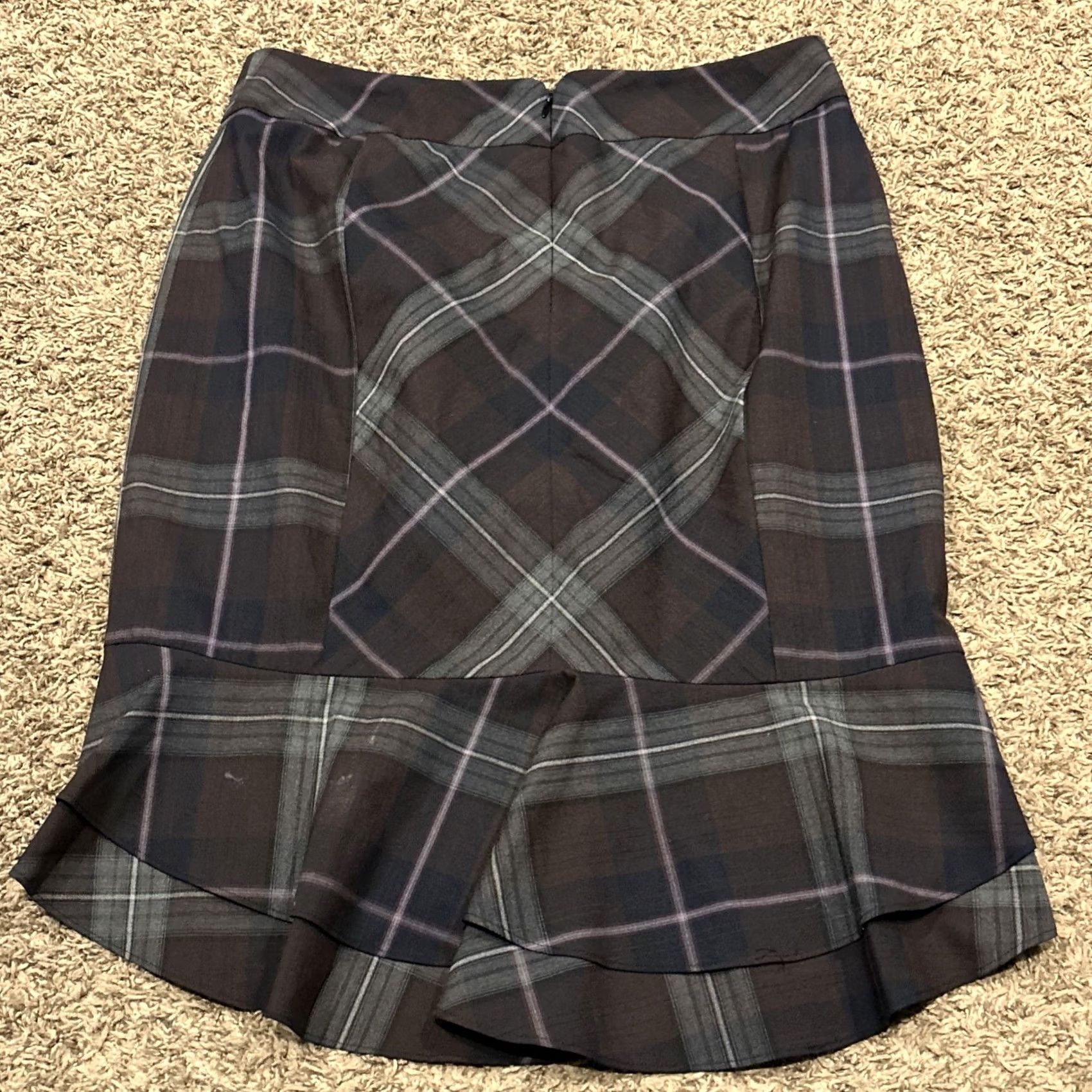 Express Express Plaid Skirt Women Midi Regular Size 6 Multicolor Polyester Knit Zipper B16 Size 28" / US 6 / IT 42 - 4 Thumbnail