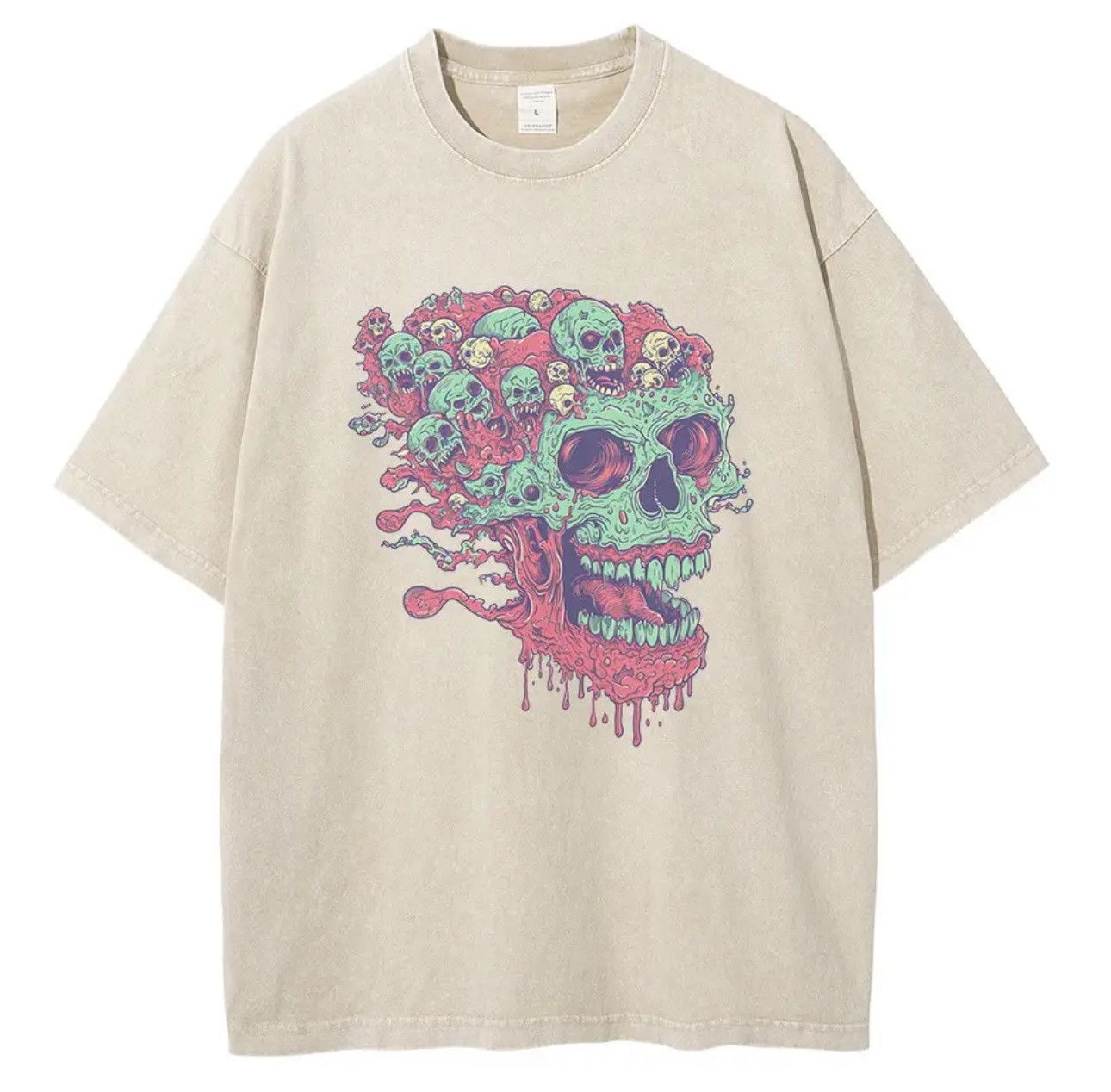 Vintage Gothic Monster Zombie Skull Skeleton T Shirt Size US L / EU 52-54 / 3 - 1 Thumbnail