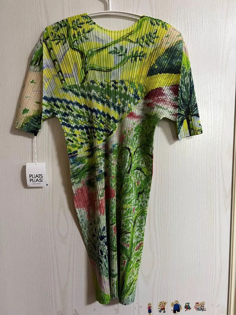 Issey Miyake Issey Miyake size:3 Green pleated short-sleeved shirt Size S / US 4 / IT 40 - 2 Thumbnail