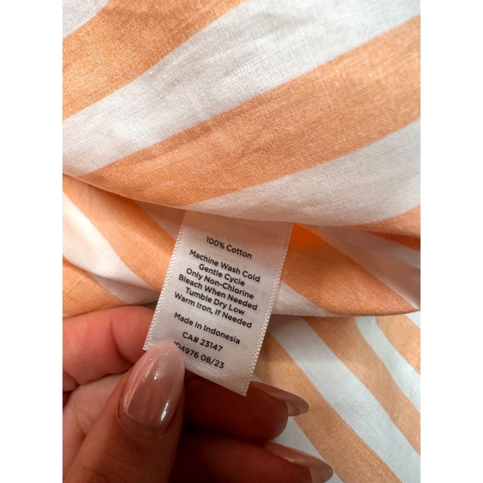 Talbots TALBOTS PLUS WOMENS 1X BUTTON UP LS SHIRT ORANGE STRIPE CLASSIC Size XL / US 12-14 / IT 48-50 - 7 Thumbnail