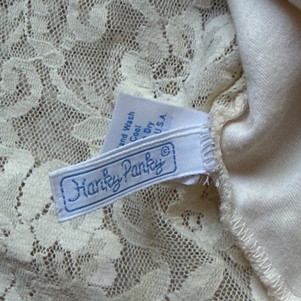 Other TRUE VINTAGE HANKY PANKY CREAM SHEER LACE LONG SLEEVE SZ M Size L / US 10 / IT 46 - 4 Thumbnail