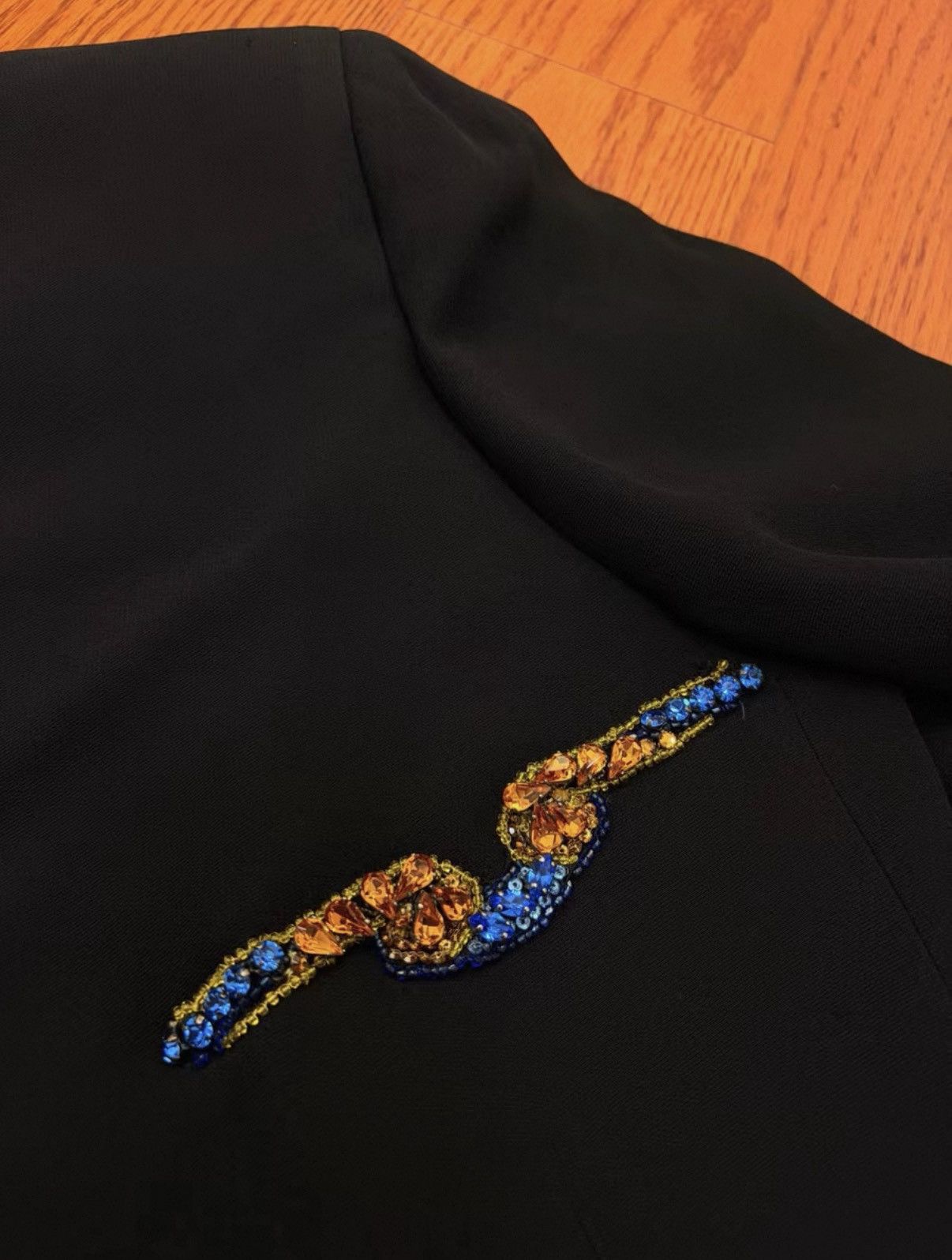 Versace Vintage Gianni Versace black rhinestone embellished blazer Size M / US 6-8 / IT 42-44 - 4 Thumbnail