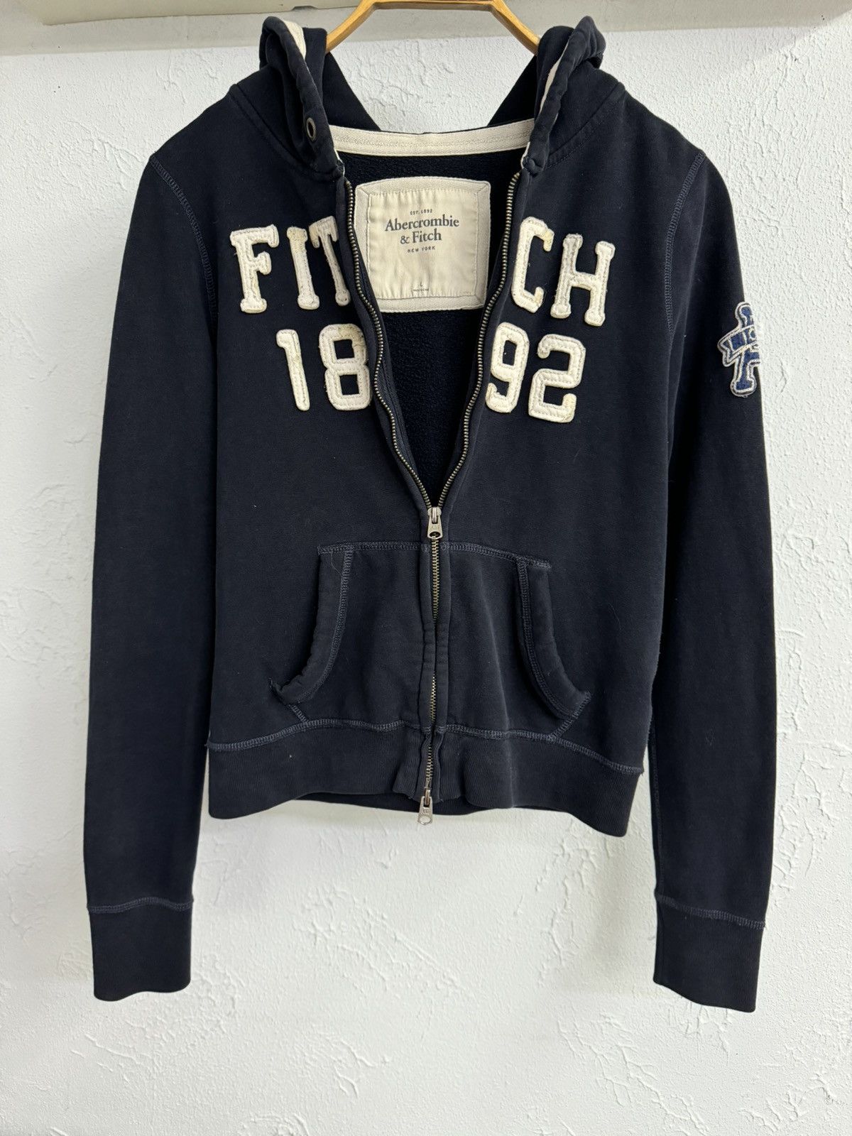 Abercrombie & Fitch Vintage Distressed Logo Double Zip Abercrombie Hoodie Size US M / EU 48-50 / 2 - 2 Thumbnail