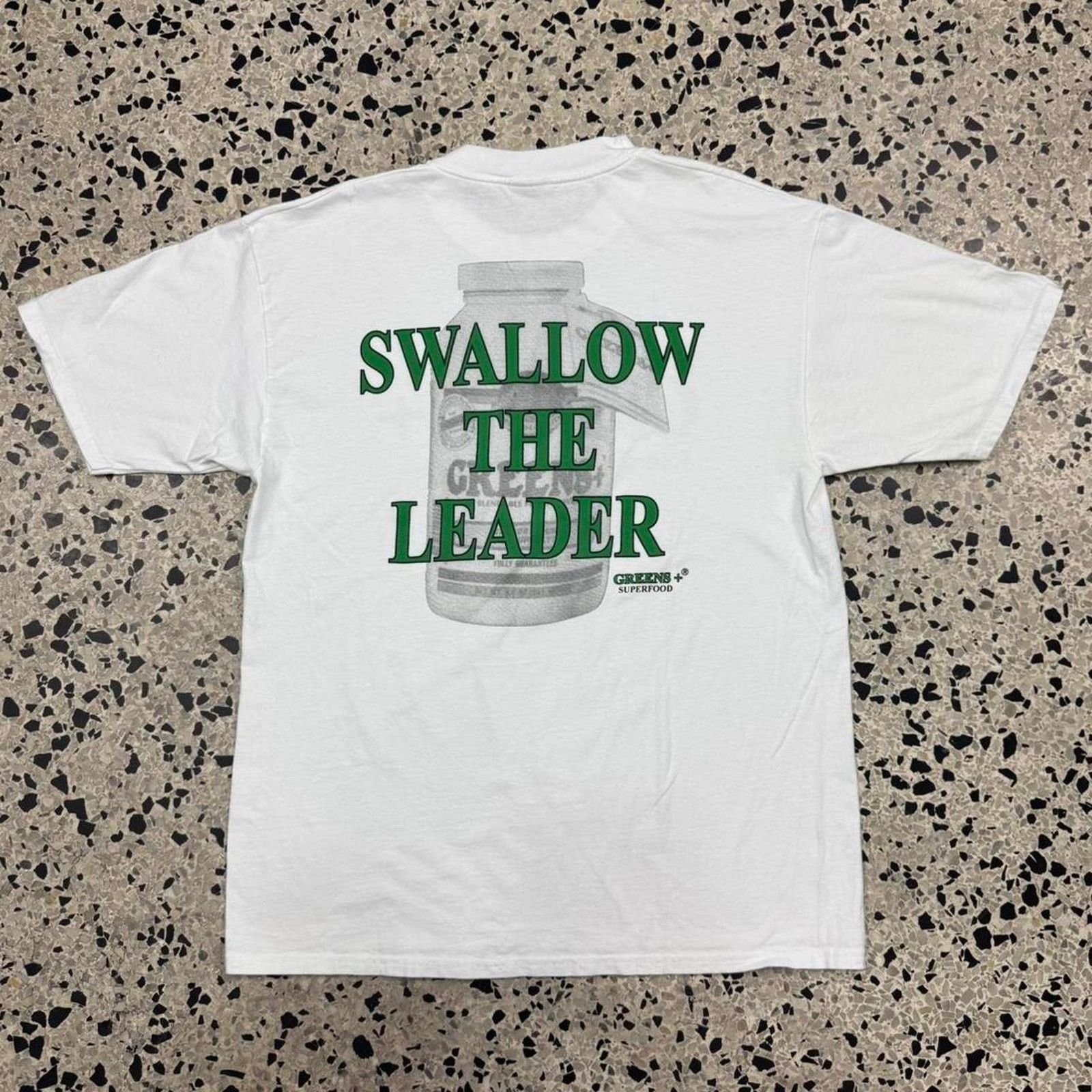 Hanes × Vintage VINTAGE Y2K SWALLOW THE LEADER GREENS+ SUPERFOOD PROMO TEE: Size US L / EU 52-54 / 3 - 1 Thumbnail