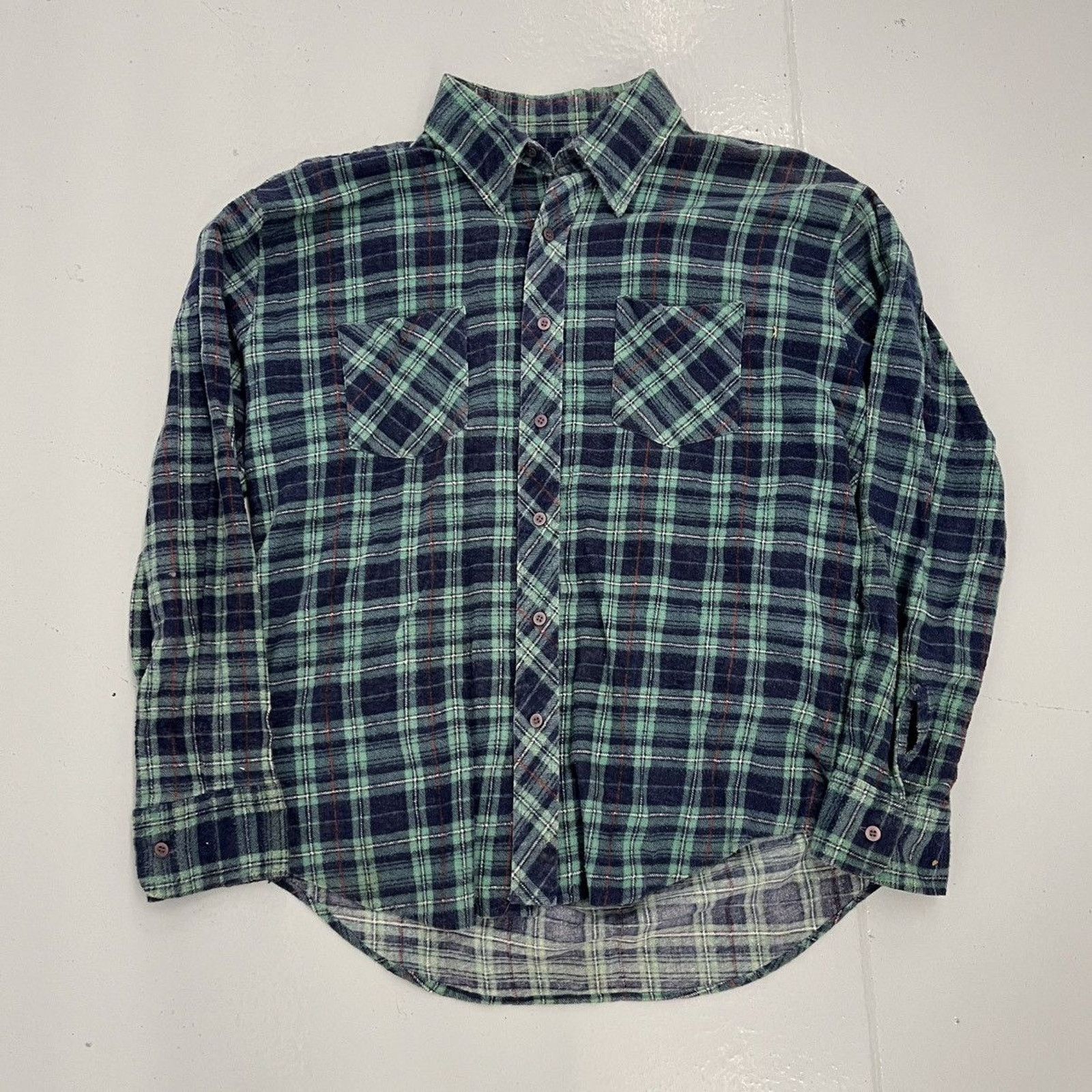 Other Vintage 90s VIP Blue/Green Plaid Cotton Flannel Size US XL / EU 56 / 4 - 1 Thumbnail