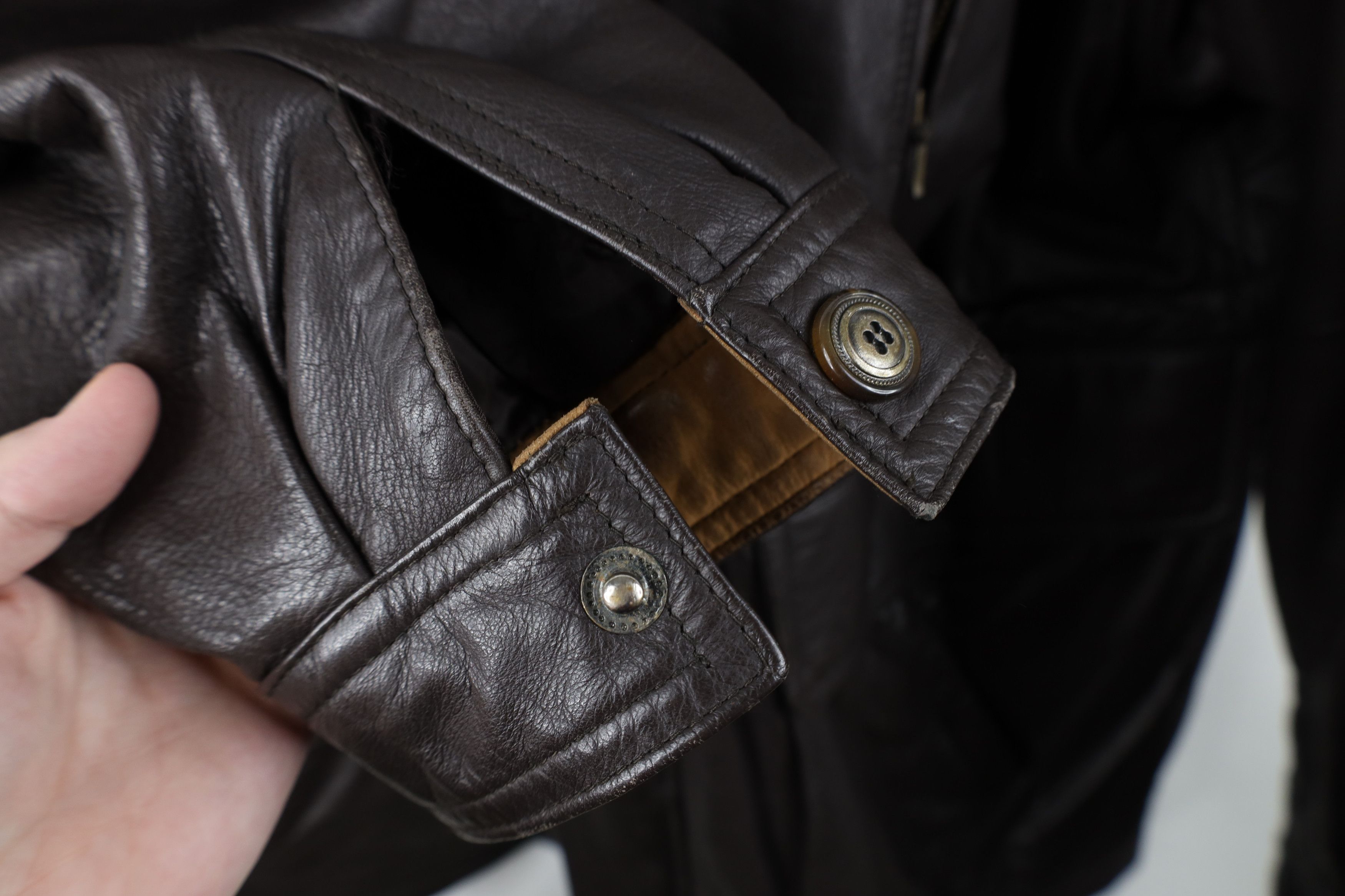 Members Only Vintage 90s Members Only Leather Chore Barn Jacket Brown Size US XL / EU 56 / 4 - 8 Thumbnail