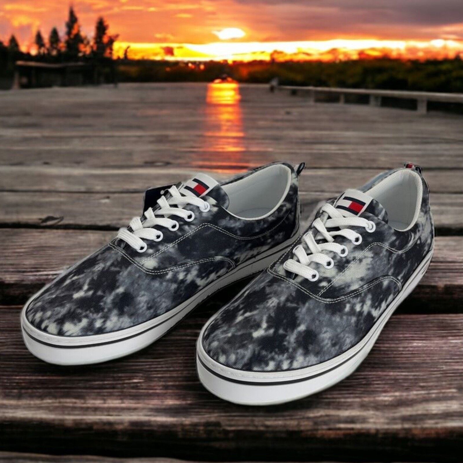 Tommy Hilfiger Tommy Hilfiger Black Tie Dye Lace-Up Remmo Sneaker Mens 12M Size US 12 / EU 45 - 5 Thumbnail