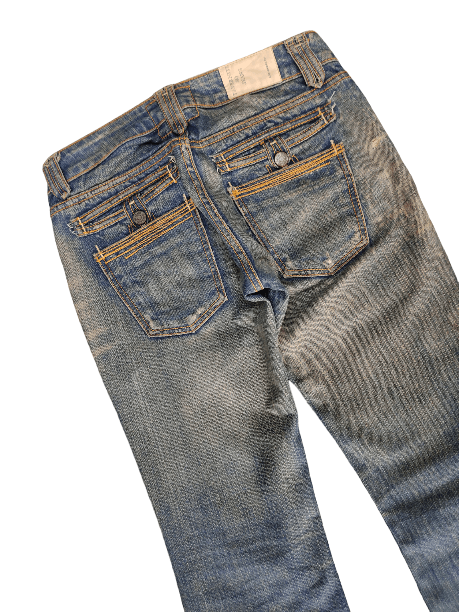 If Six Was Nine Flare Jeans Taverniti Release Hem Distress Boot Cut Low Rise Size US 27 - 15 Thumbnail