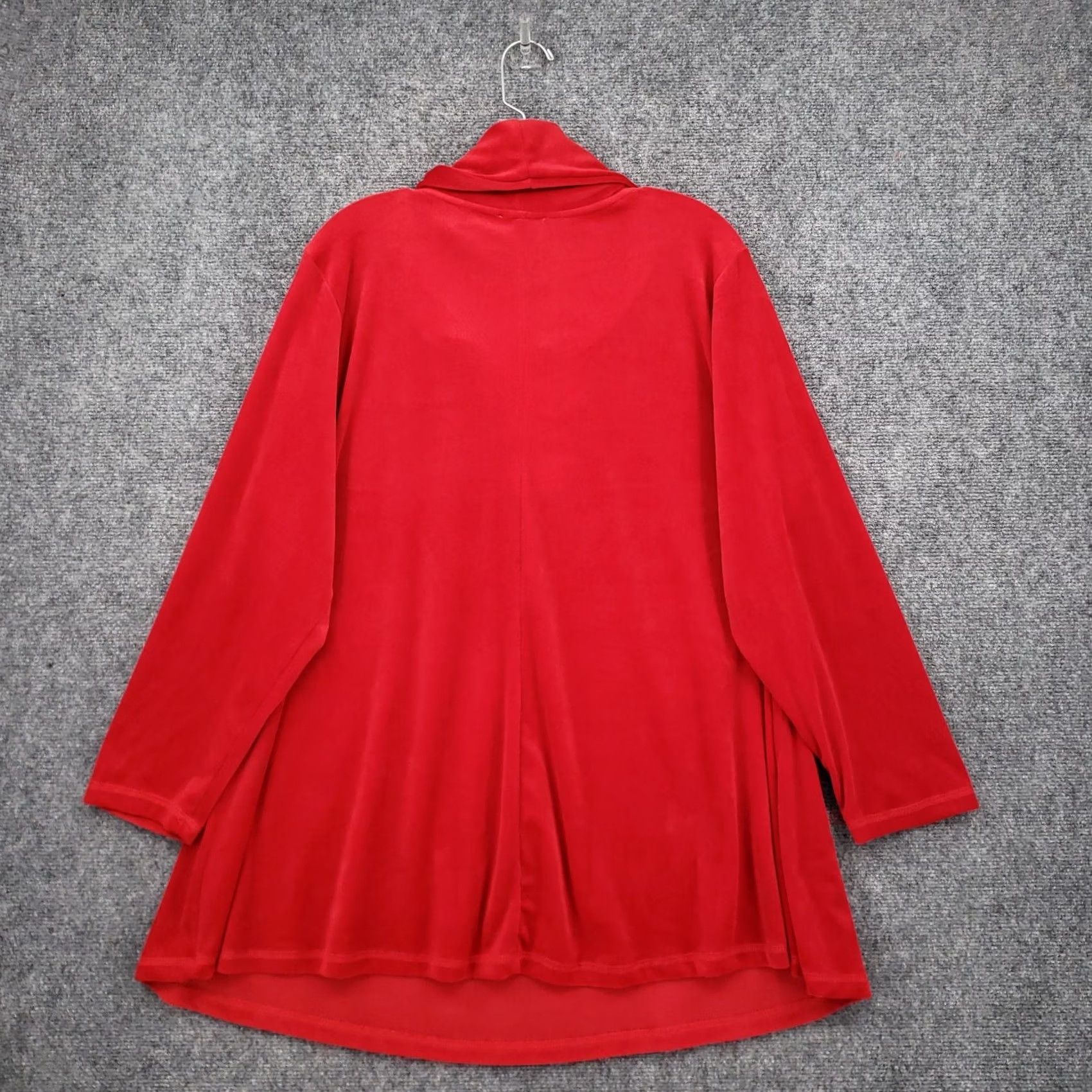 Vintage Catherines Sweater Womens 0X Plus Red Pullover Cowlneck Stretch Knit Size XL / US 12-14 / IT 48-50 - 2 Thumbnail