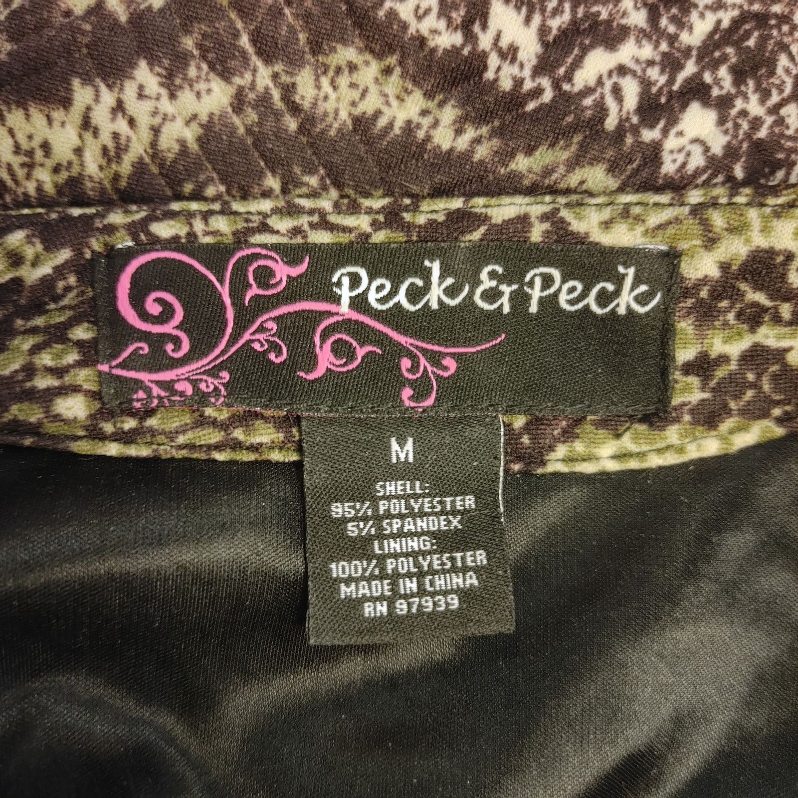 Other Peck & Peck Womens M Brown/Gold Open Front Cardigan Size M / US 6-8 / IT 42-44 - 3 Thumbnail