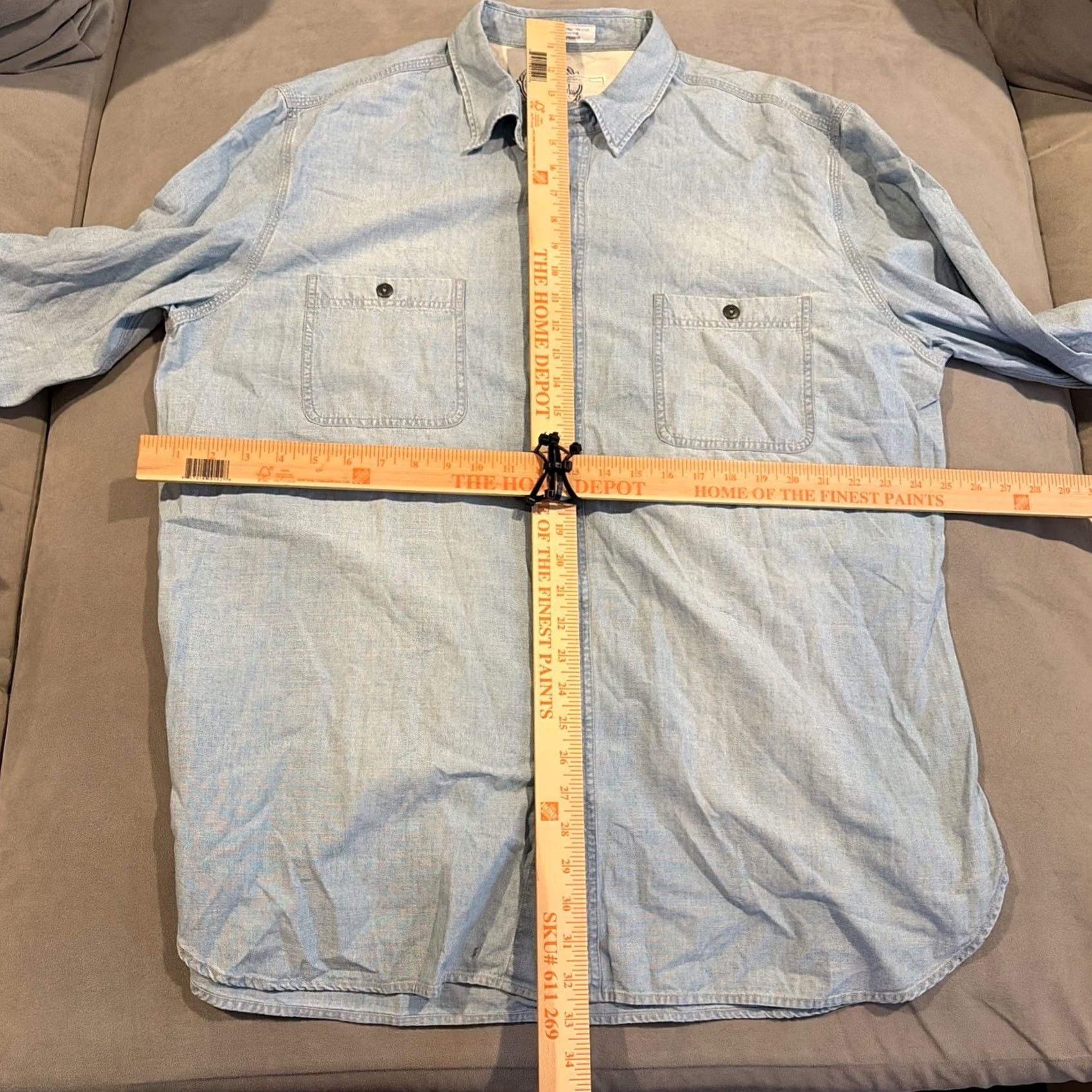 Polo Ralph Lauren VINTAGE Polo Jeans Co Ralph Lauren Long Sleeve Denim Shirt Men's XXL Blue 80s 90s Size US L / EU 52-54 / 3 - 6 Thumbnail