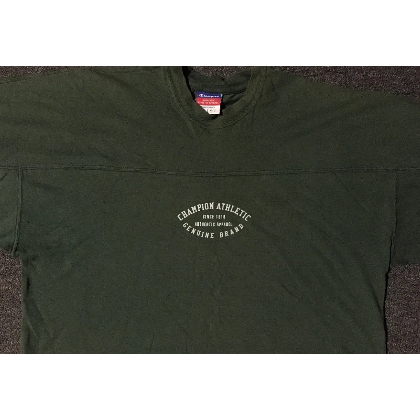 Champion VINTAGE Champion Shirt Mens L Green 90s Distressed Spellout Grunge Punk Skate Surf Casual Tee Size US L / EU 52-54 / 3 - 4 Thumbnail