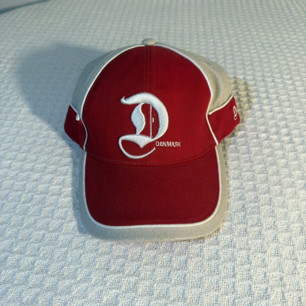 Other Denmark Embroidered Cap – Red/Cream Velcro Strap Size ONE SIZE - 1 Thumbnail