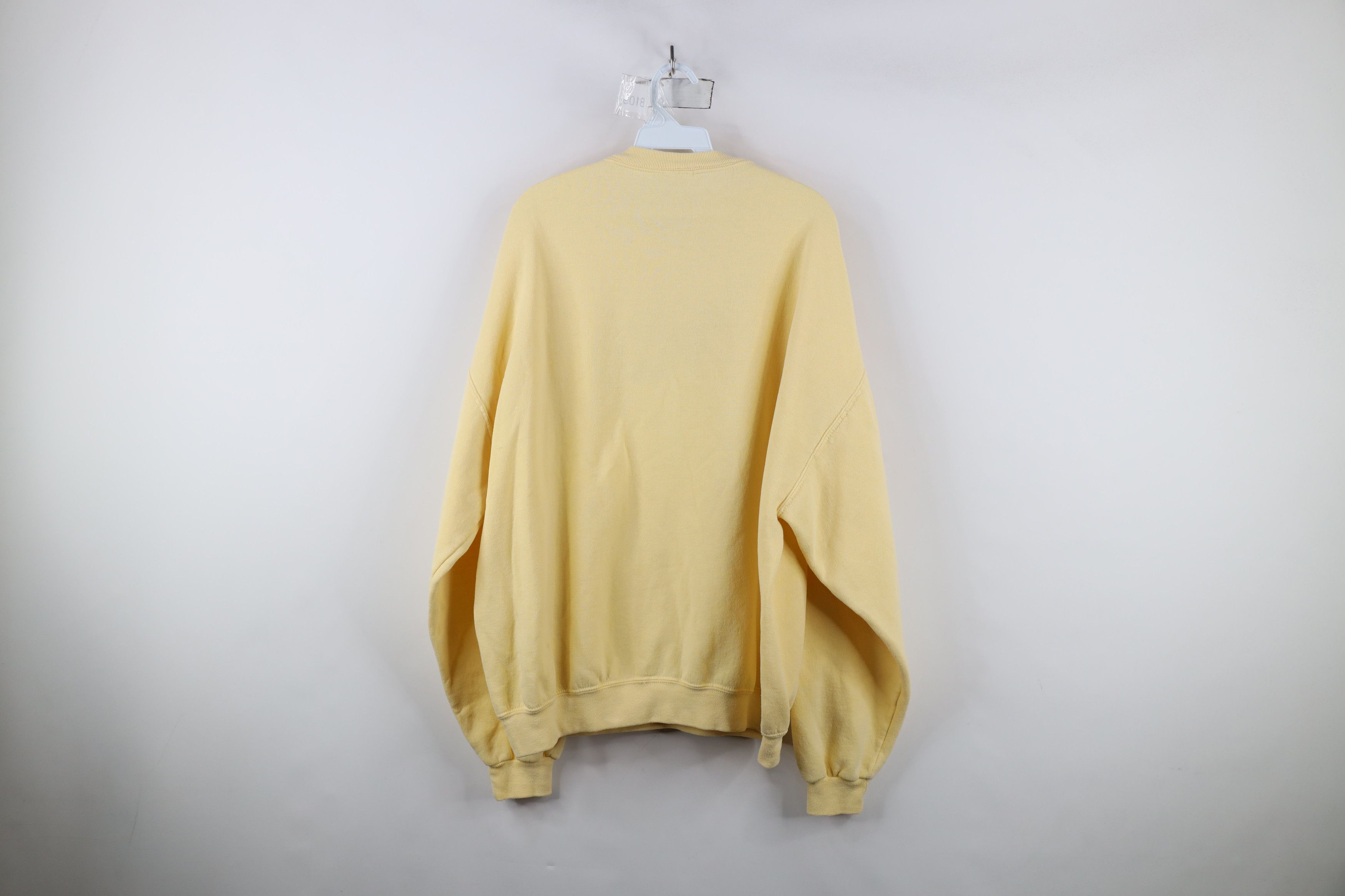 Vintage Vintage 90s Streetwear Kitten Flower Heart Sweatshirt Yellow Size US XXL / EU 58 / 5 - 12 Thumbnail