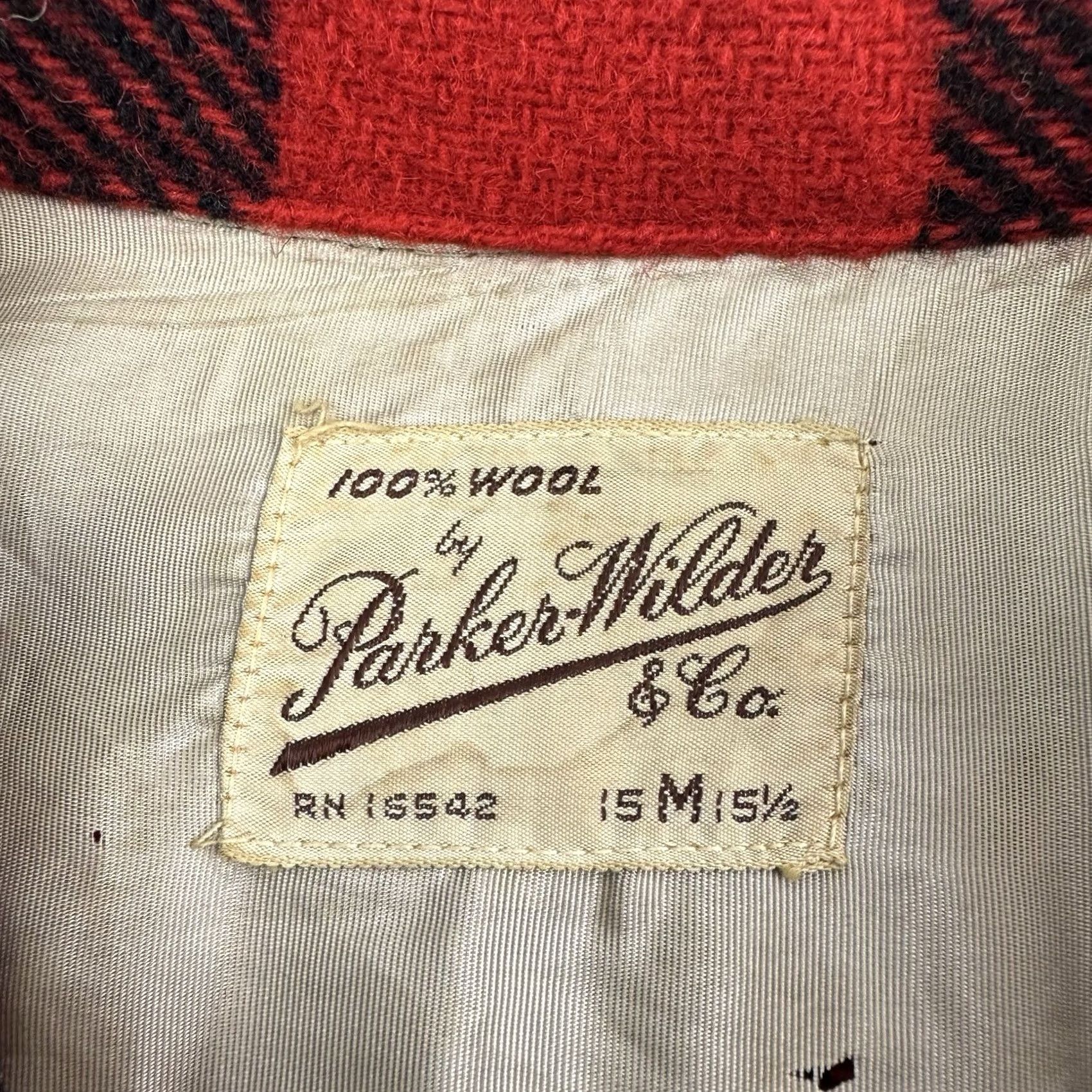 Parker VINTAGE Parker Wilder Shirt Adult Medium Wool Button Up Buffalo Plaid 1960s Mens Size US M / EU 48-50 / 2 - 2 Thumbnail
