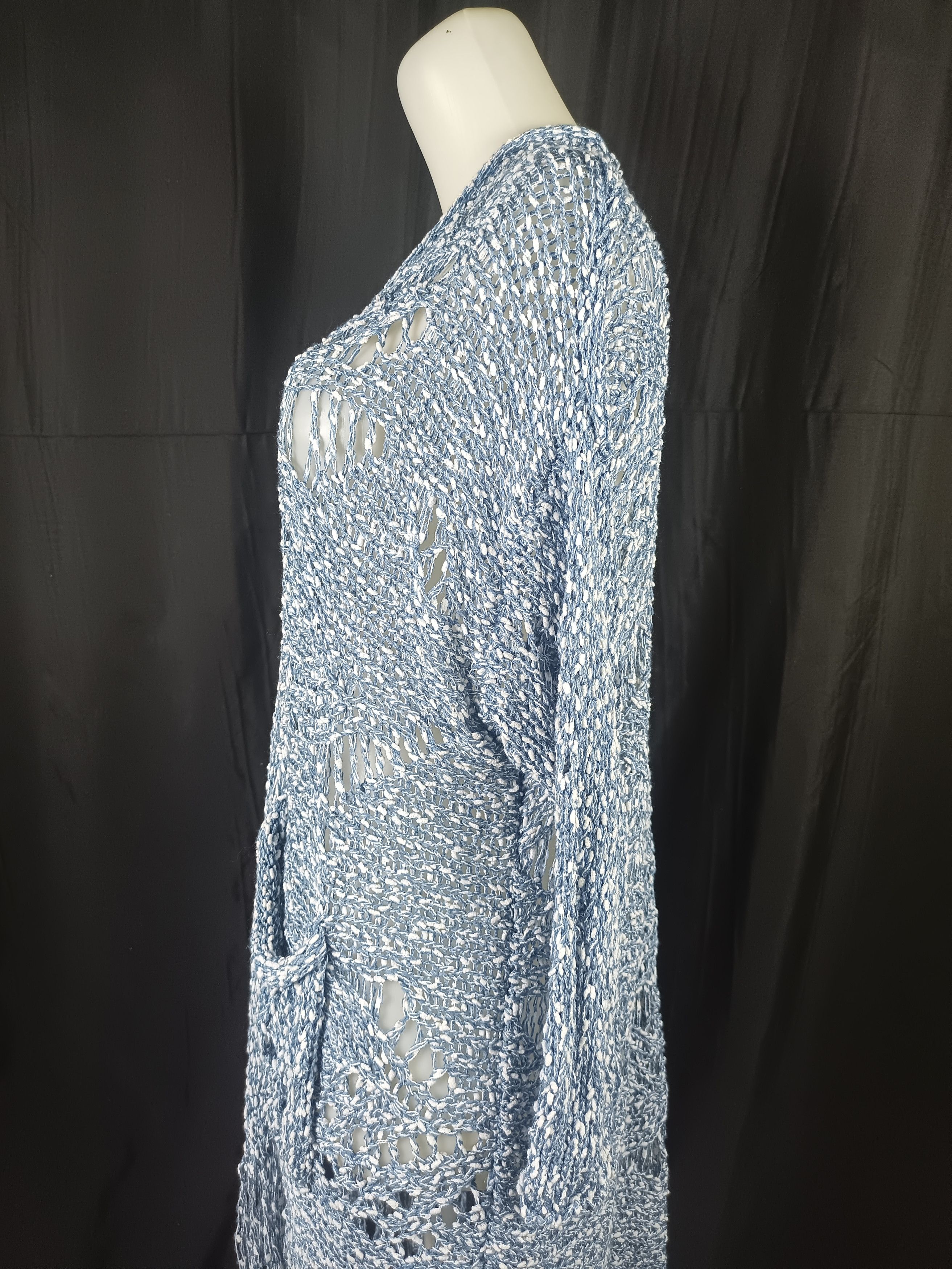 Other A.P Design Fashion Distressed Tassel Cable Knit Cardigan Size L / US 10 / IT 46 - 14 Thumbnail