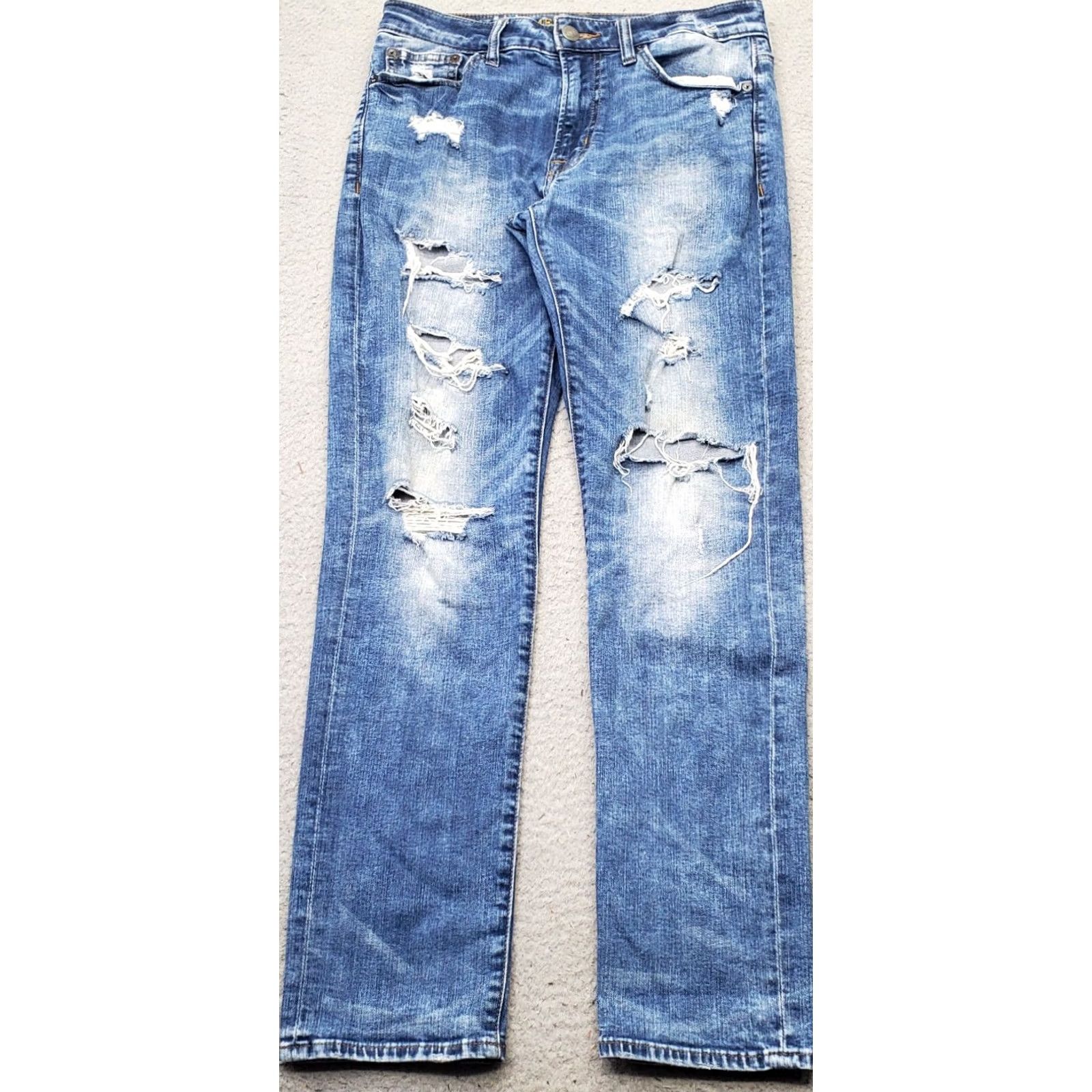 American Eagle Outfitters American Eagle Outfitters Jeans Womens 29x30 Blue Denim Distressed Regular Straight 5-Pocket Design Denim Blue Menus: N/A Size 29" - 2 Thumbnail