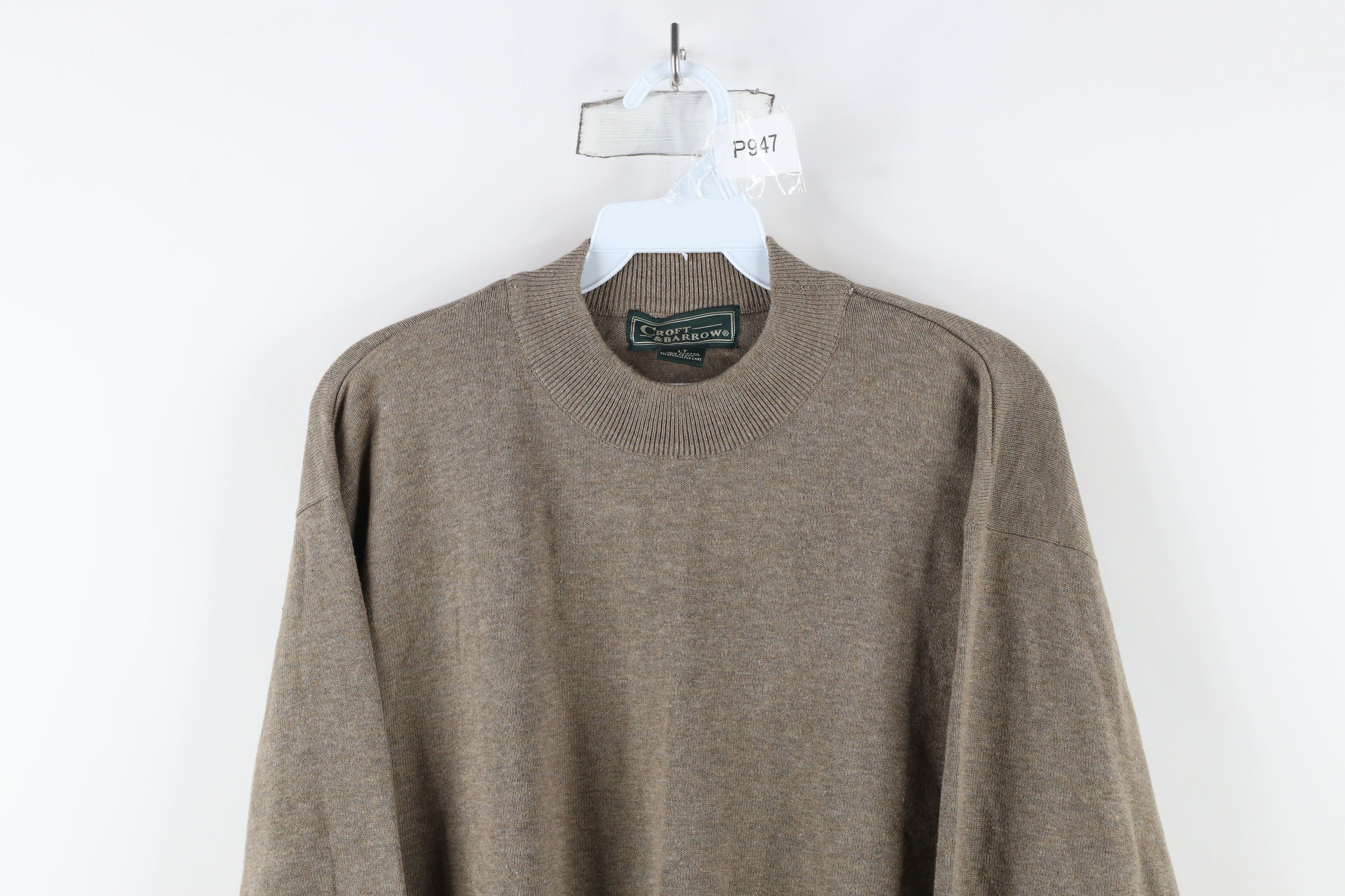 Vintage Vintage 90s Streetwear Cotton Knit Mock Neck Sweater Size US L / EU 52-54 / 3 - 2 Thumbnail