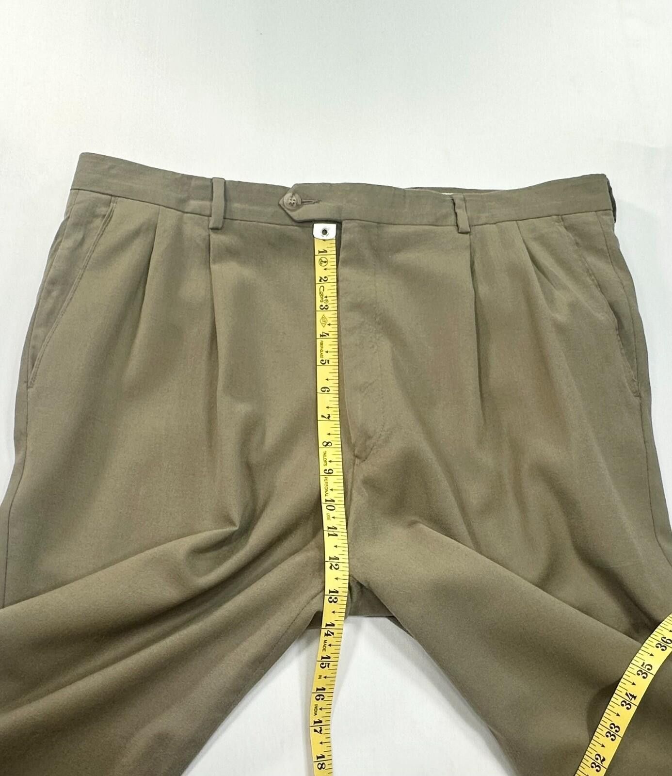 Principe Principe Italian Cuffed Pleated Dress Pants Brown Mens 36/28 Size US 36 / EU 52 - 4 Thumbnail