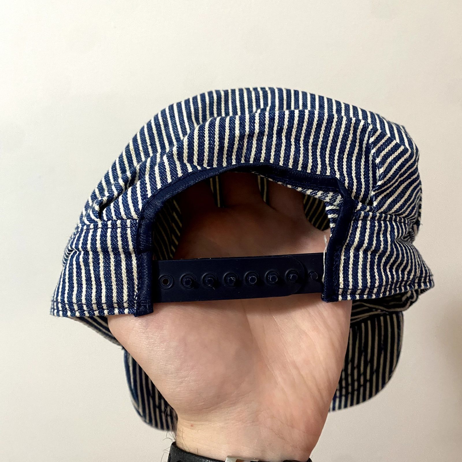 Vintage Vintage Train Conductor Hickory Stripe Hat Size ONE SIZE - 6 Thumbnail