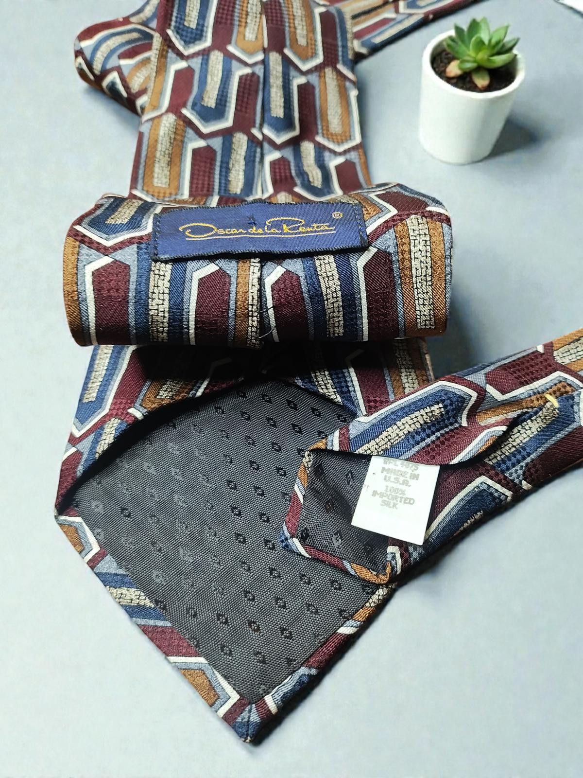 Oscar De La Renta Oscar de la Renta Silk Geometric Pattern Tie Size ONE SIZE - 3 Thumbnail