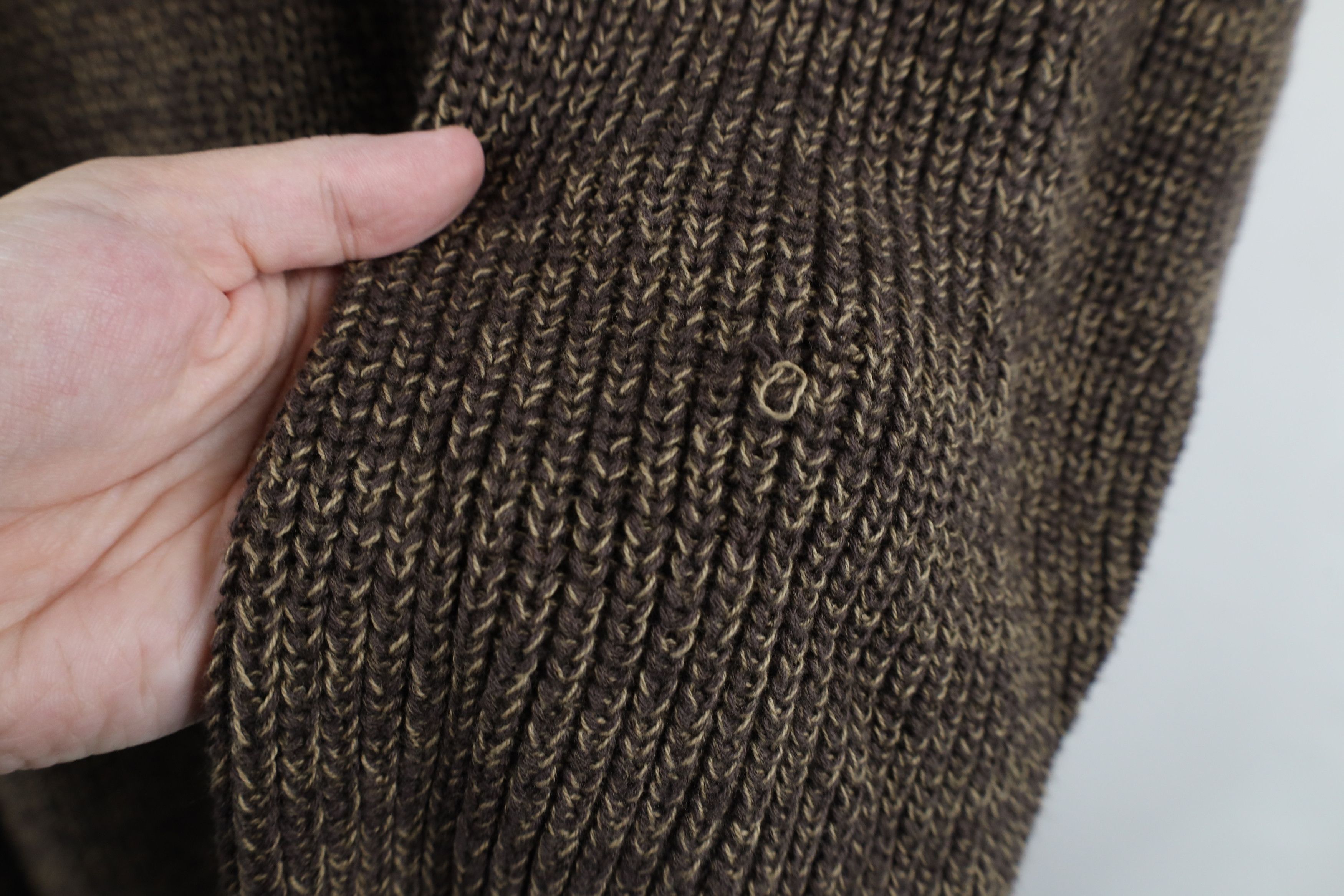 Vintage Vintage 90s Streetwear Ribbed Knit Henley Sweater Brown Size US XL / EU 56 / 4 - 4 Thumbnail
