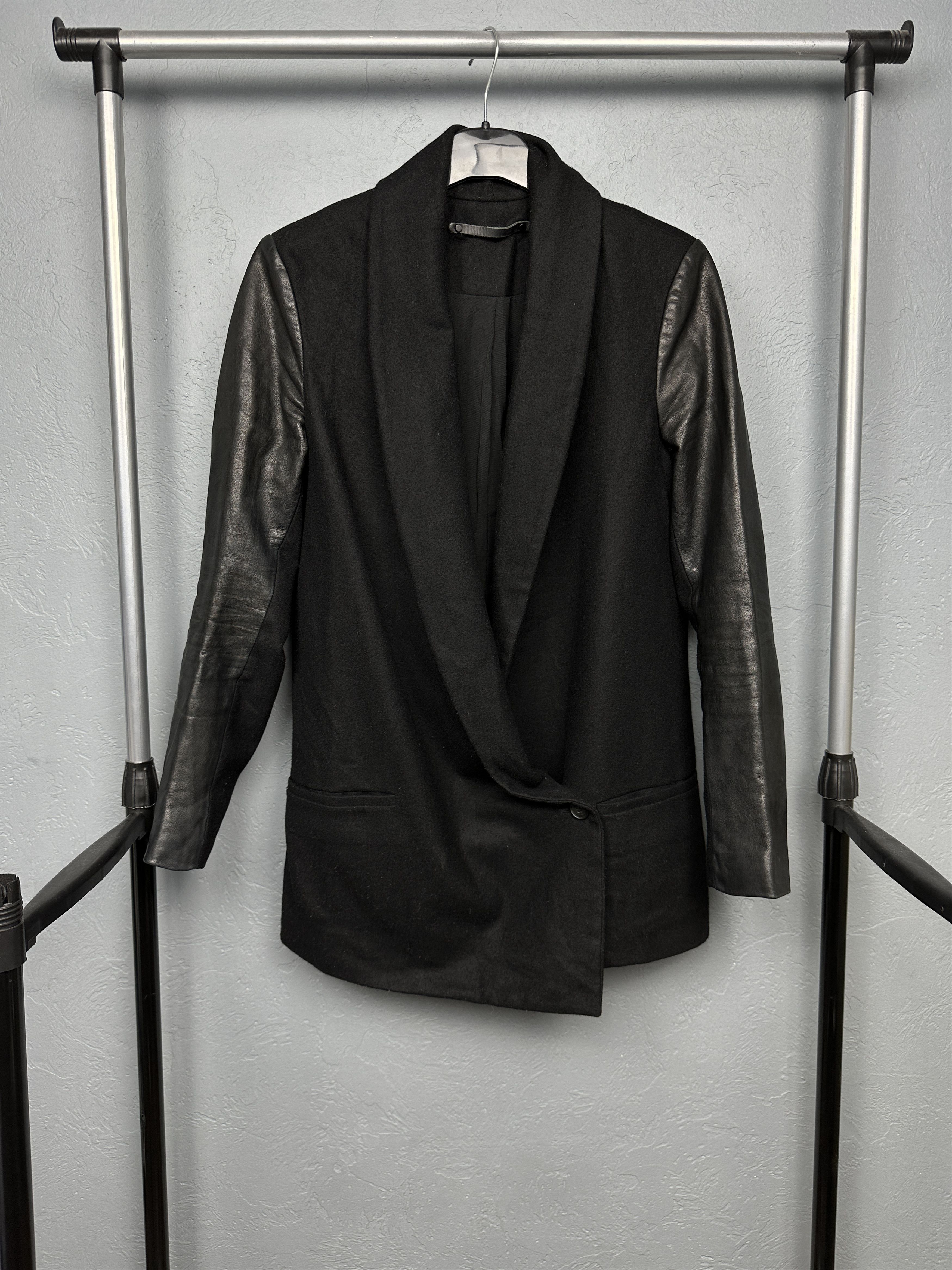 Allsaints Allsaints Womens Wool - Leather Emery Jacket Size M / US 6-8 / IT 42-44 - 2 Thumbnail