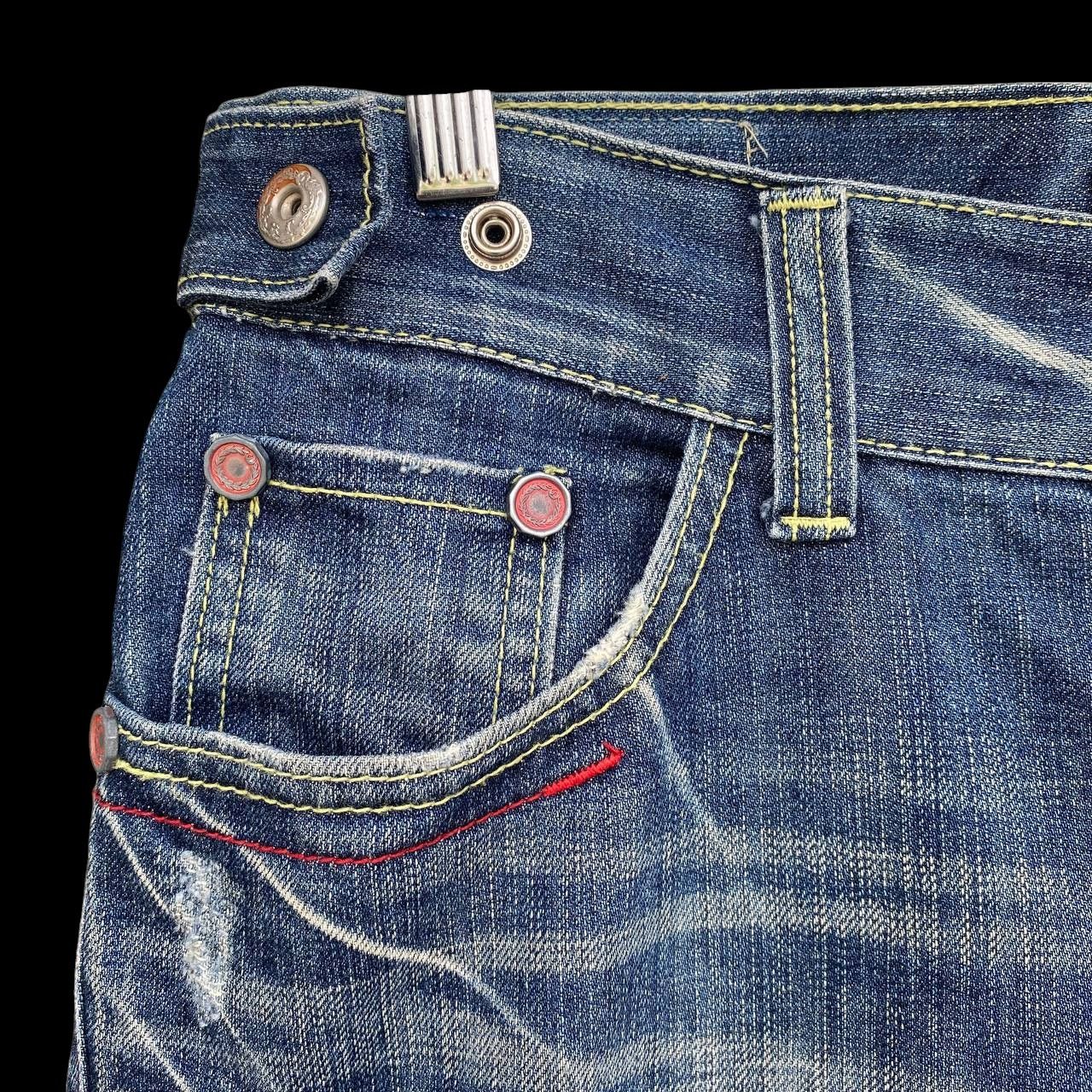 Japanese Brand × Le Grande Bleu (L.G.B.) × Tornado Mart A BEAUTIFUL FLARE DENIM RED PEPPER GOLD LABEL EAGLE WING Size US 31 - 8 Thumbnail