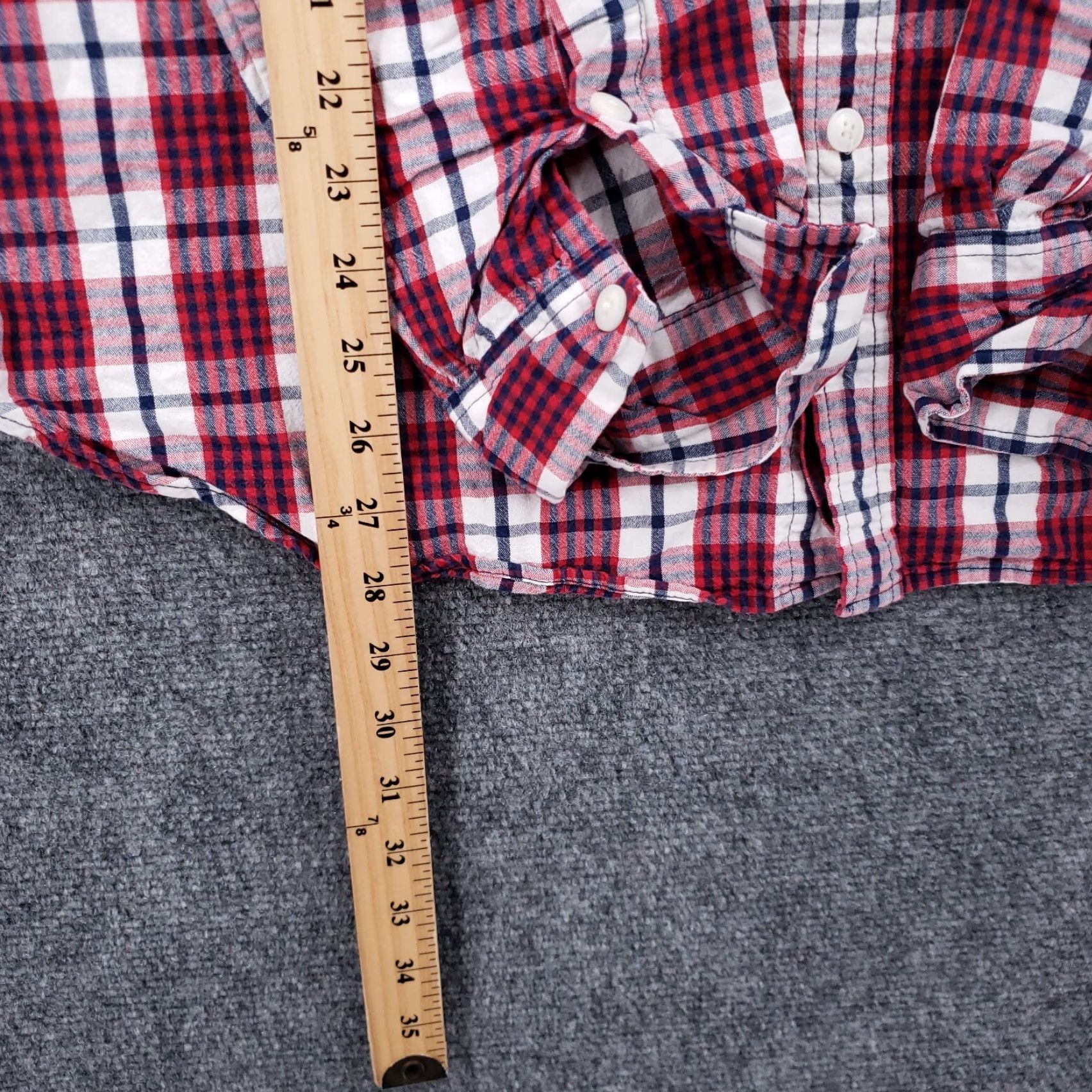 J.Crew J. Crew Shirt Mens L Red Plaid Button-Down Long Sleeve Collared White Cotton Shirt Size US L / EU 52-54 / 3 - 4 Thumbnail