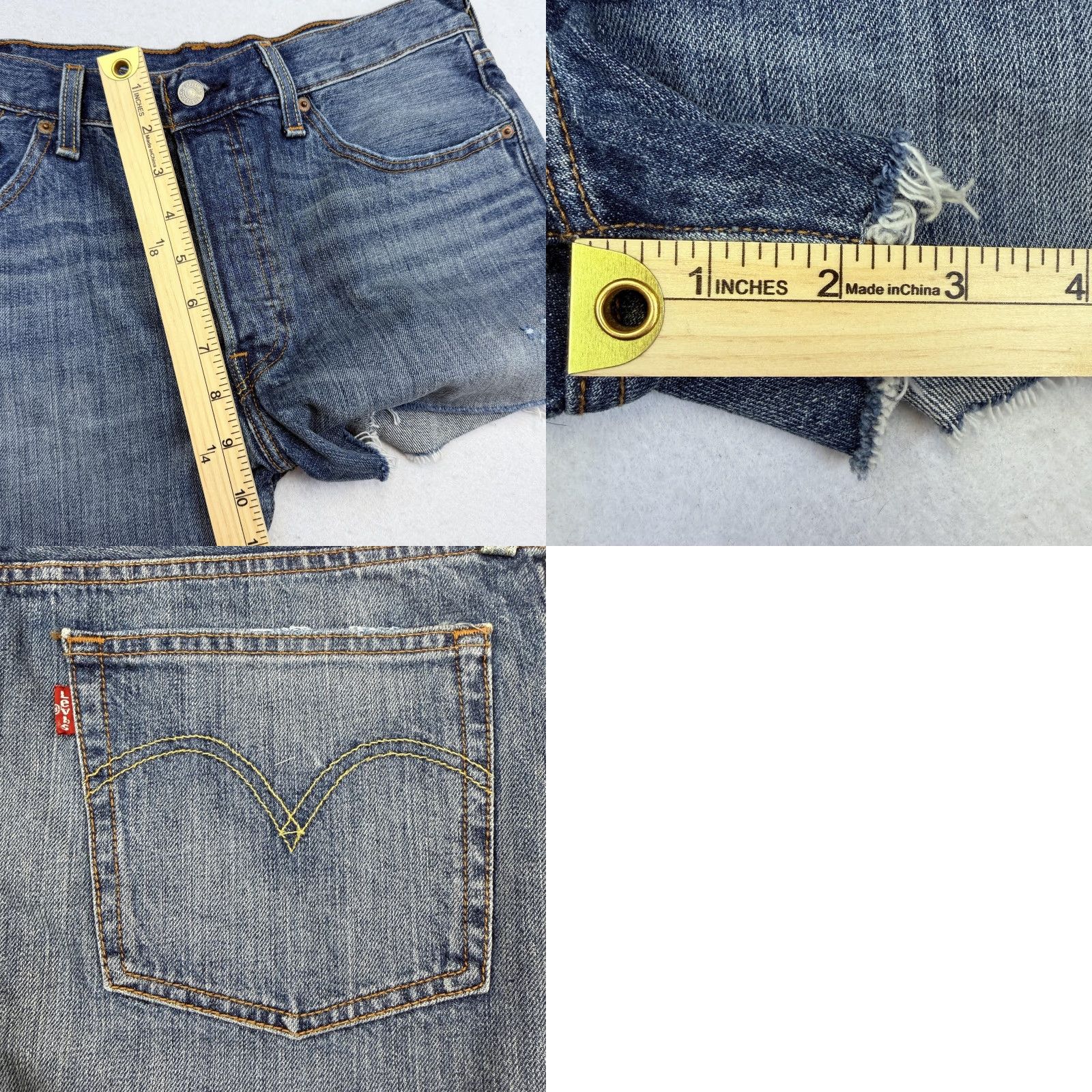 Levi's Levi's Shorts Womens 31 Blue Denim Cut-Off Distressed Frayed Hem Casual Size 24" / US 00 / IT 34 - 8 Thumbnail