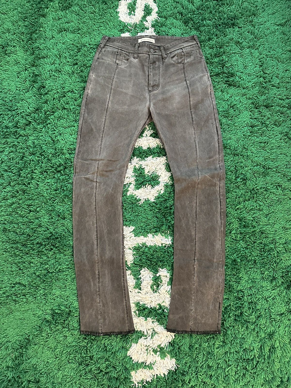 image of Marcel Everette Overlock J Cut Denim in Grey, Men's (Size 32)