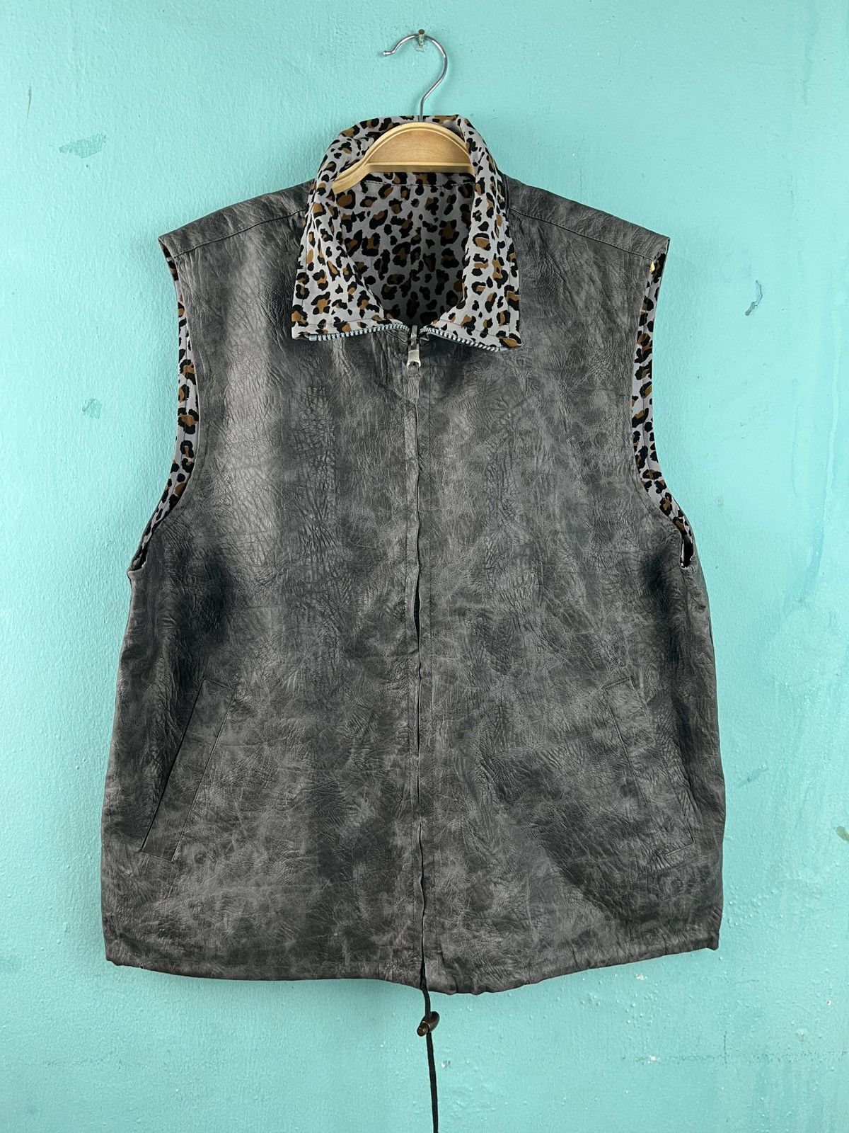 Vintage Genuine Leather Reversible Leopard Vest Jacket Size US M / EU 48-50 / 2 - 1 Thumbnail